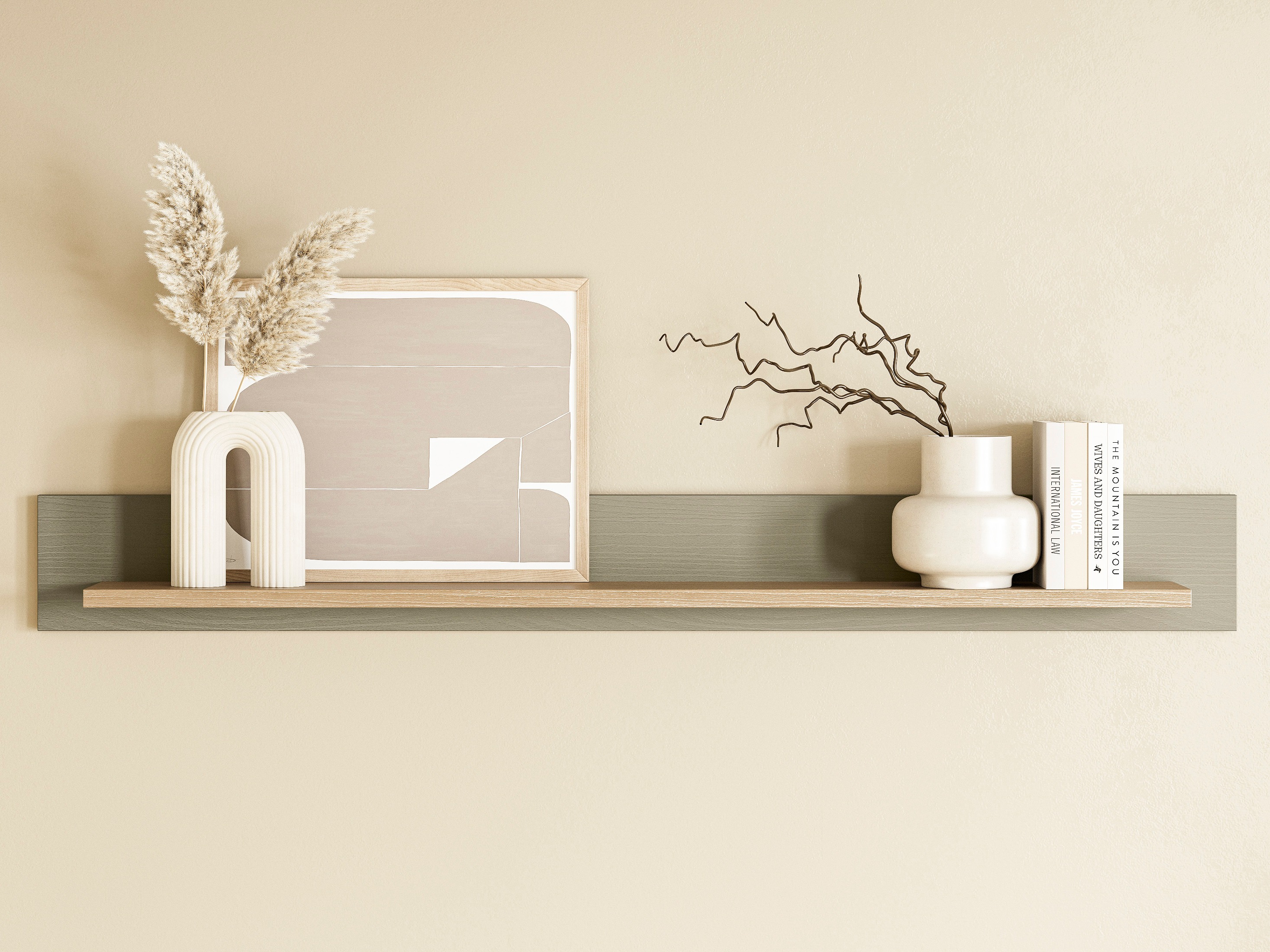 Vægreol Fermaru 108 (Støvet grøn + Egetræ)