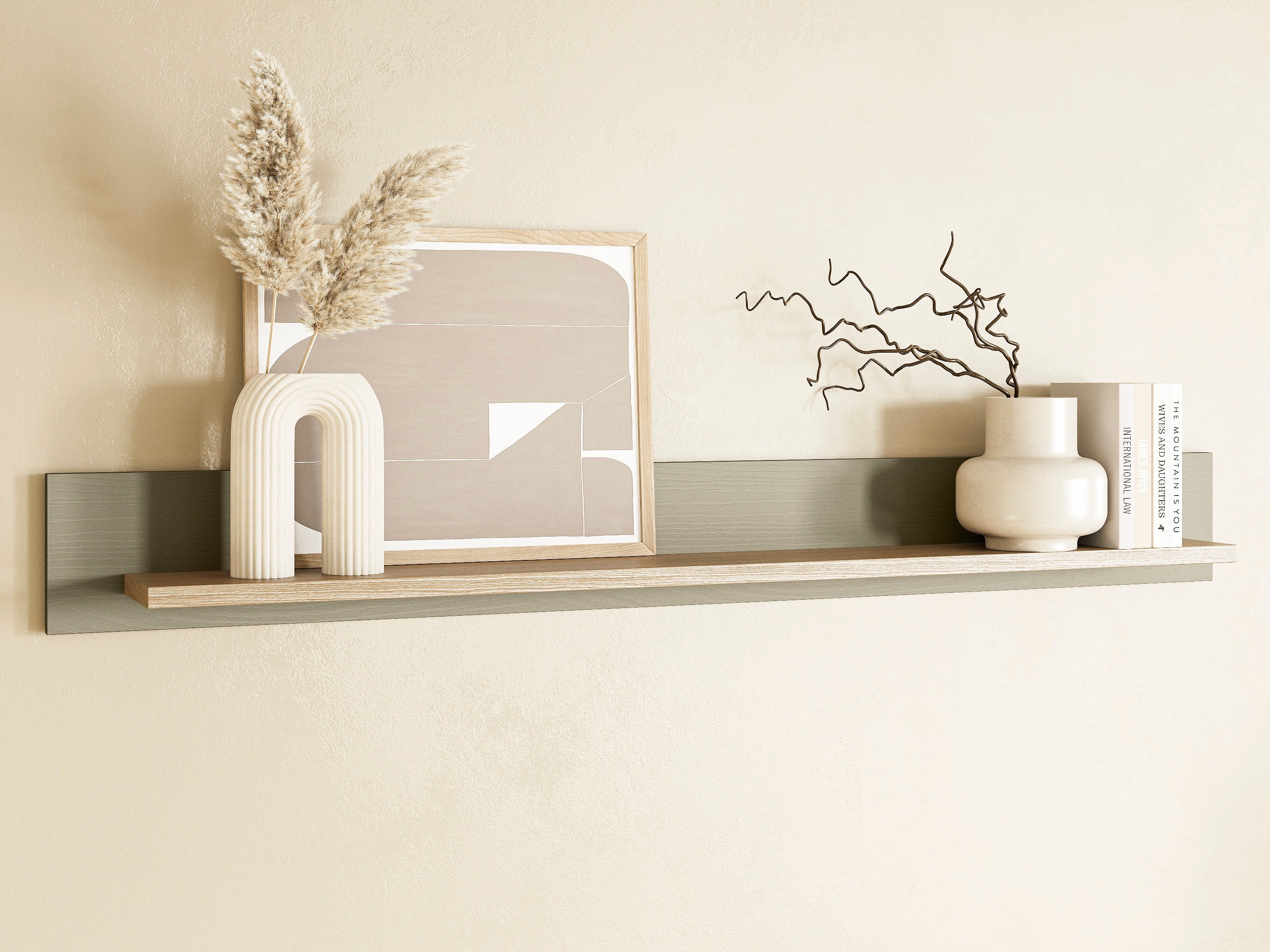 Vægreol Fermaru 109 (Støvet grøn + Egetræ)