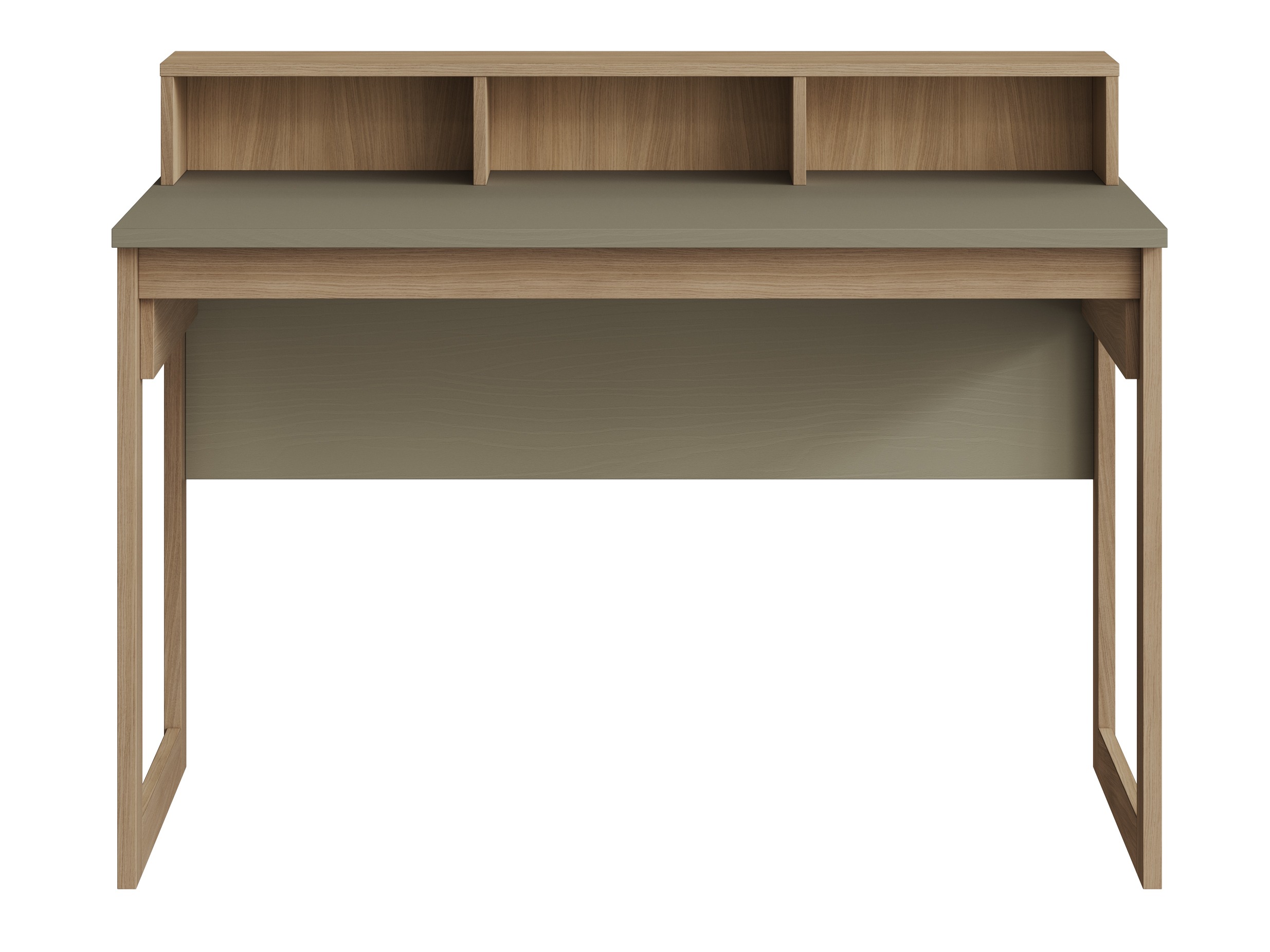 Skrivebord Fermaru 115 (Støvet grøn + Egetræ)