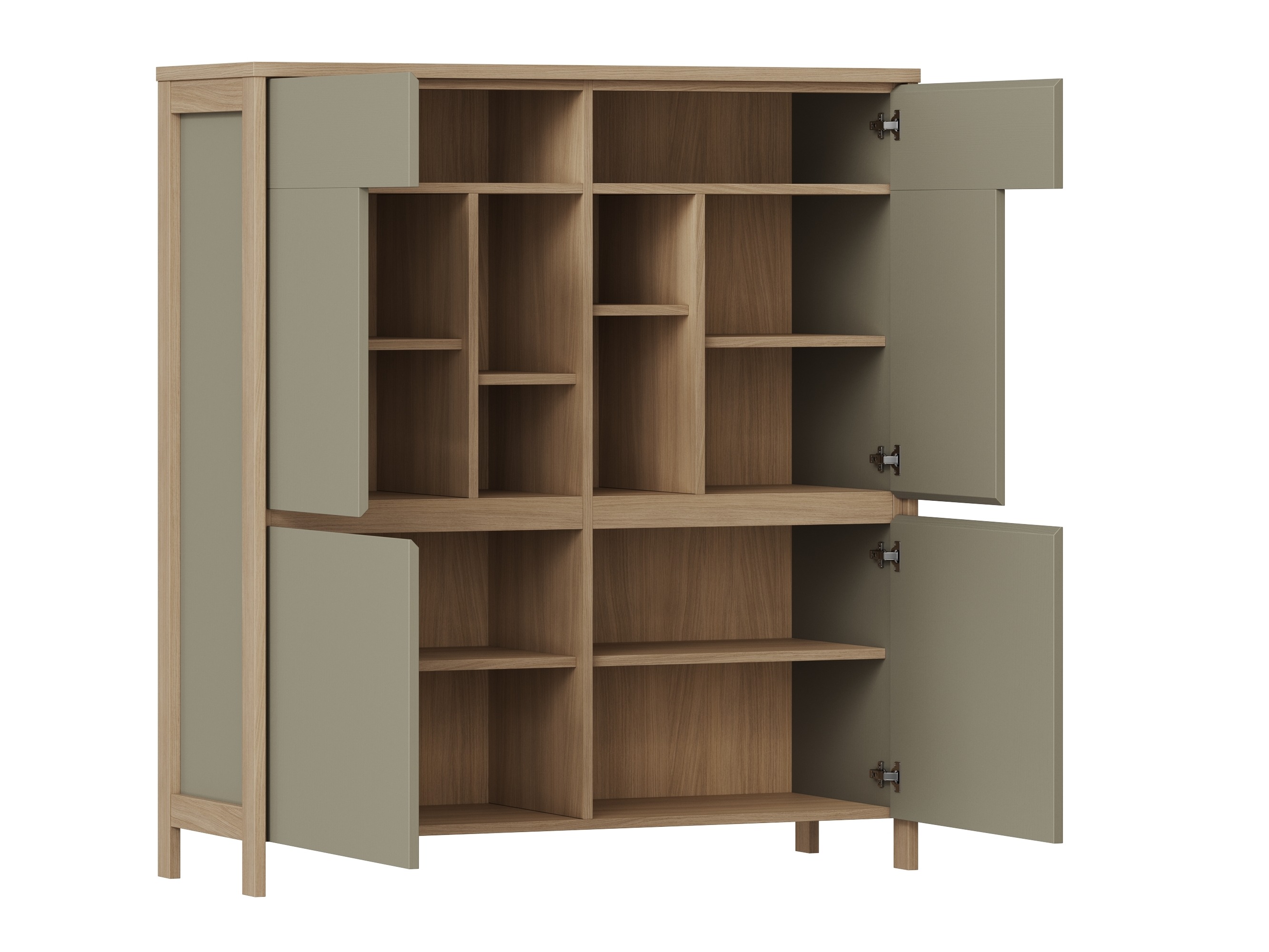 Stuemøbelsæt Fermaru 110 (Støvet grøn + Egetræ)