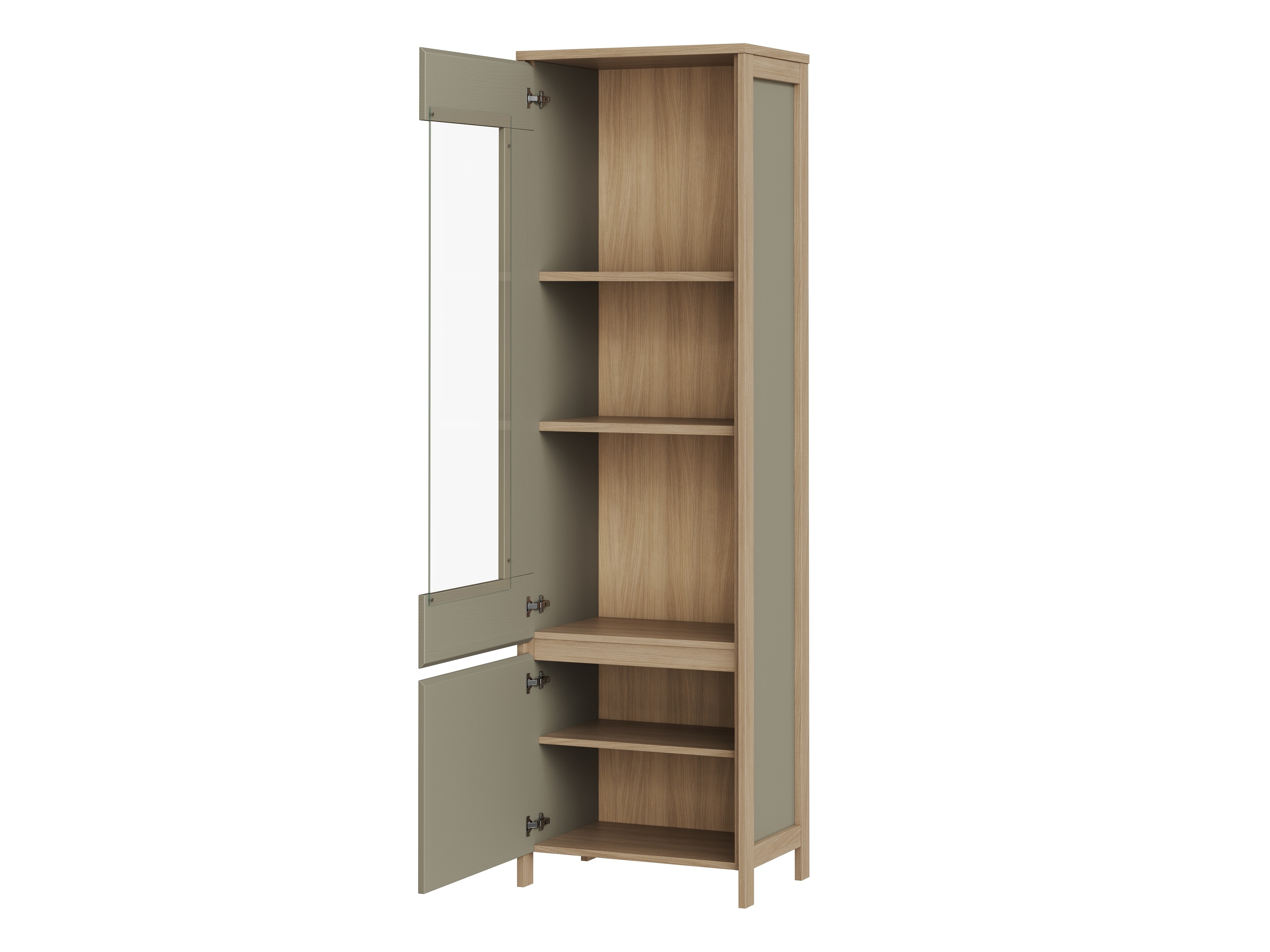 Stuemøbelsæt Fermaru 111 (Støvet grøn + Egetræ)