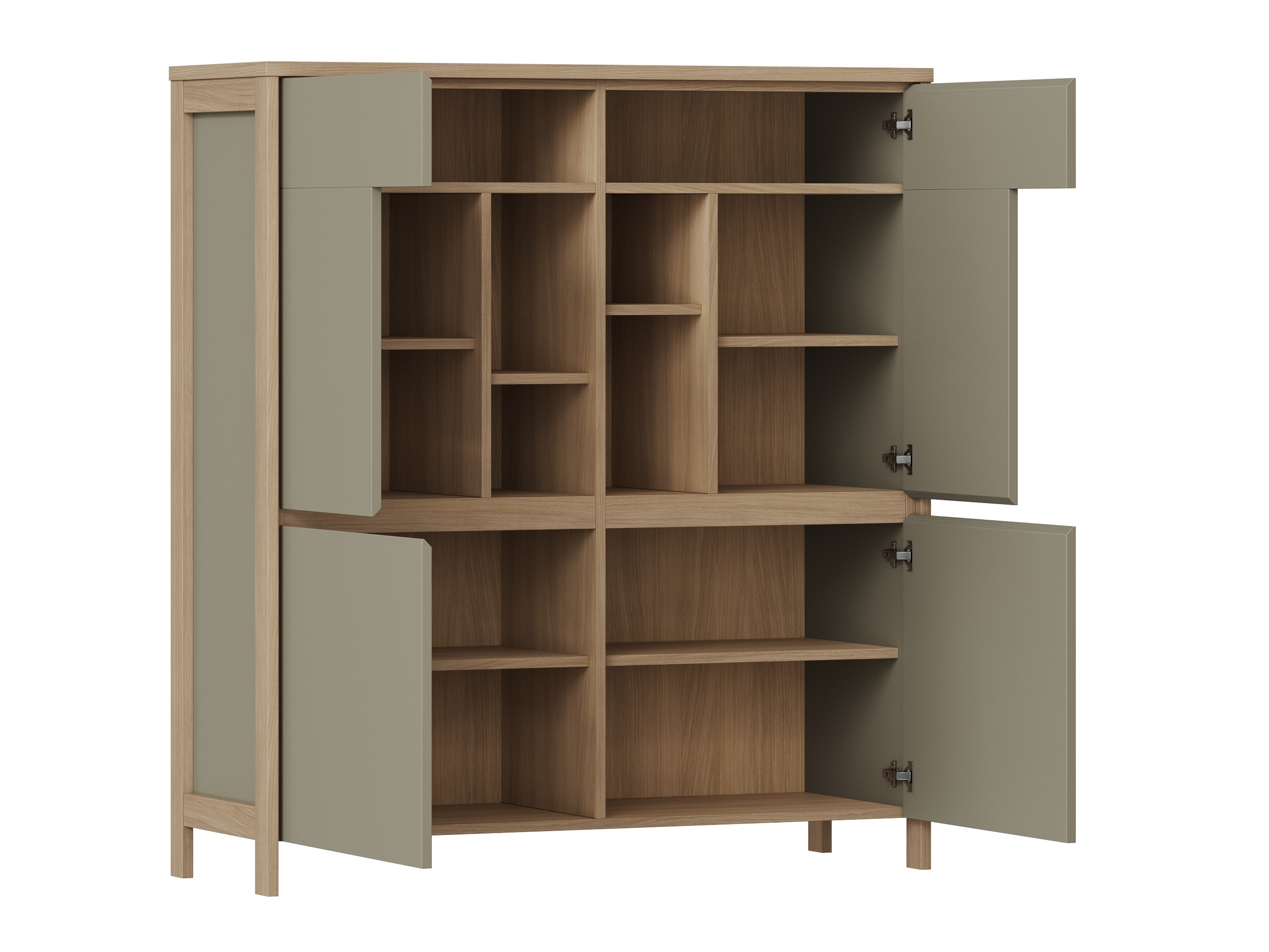 Stuemøbelsæt Fermaru 112 (Støvet grøn + Egetræ)