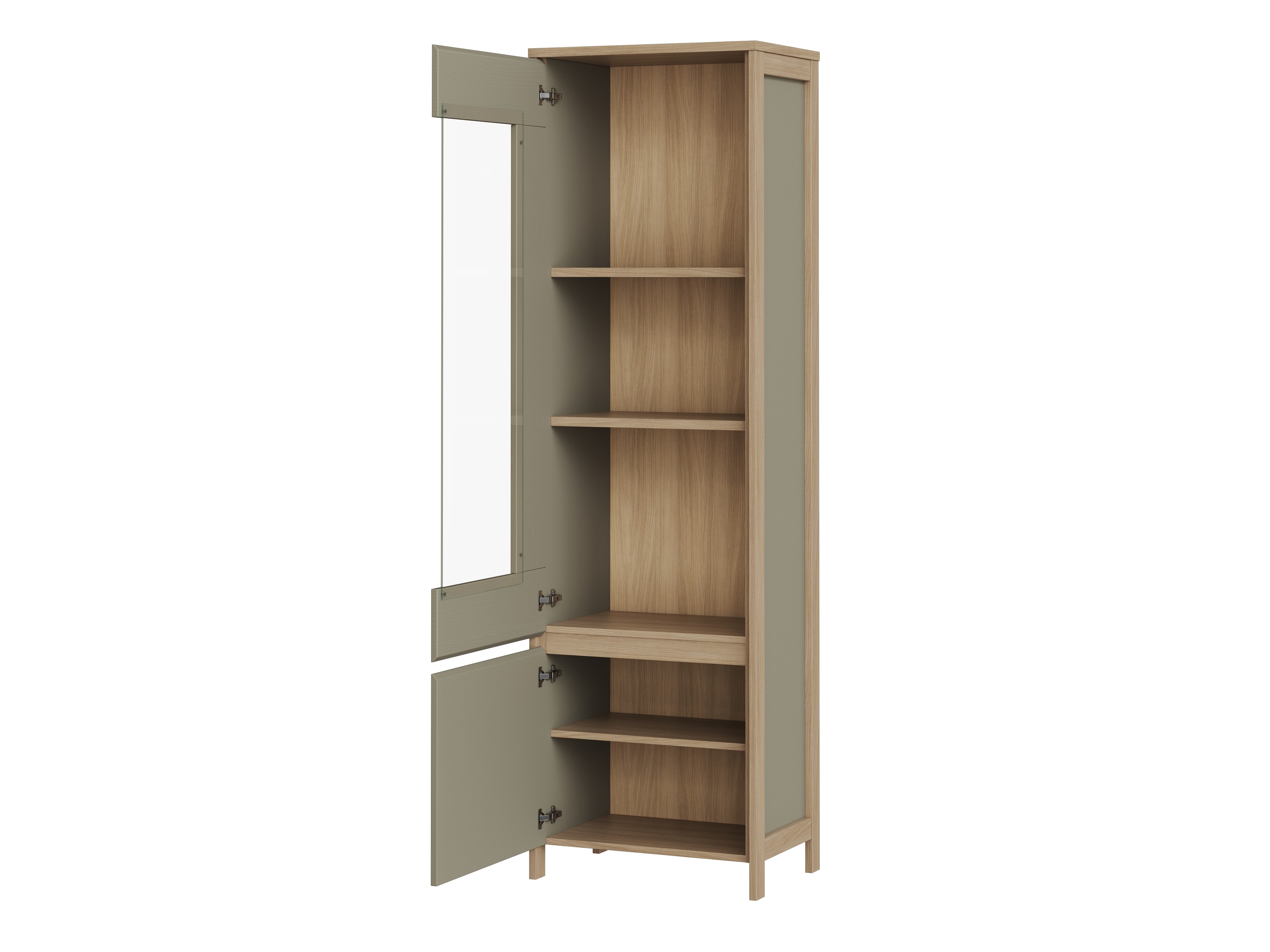 Stuemøbelsæt Fermaru 113 (Støvet grøn + Egetræ)