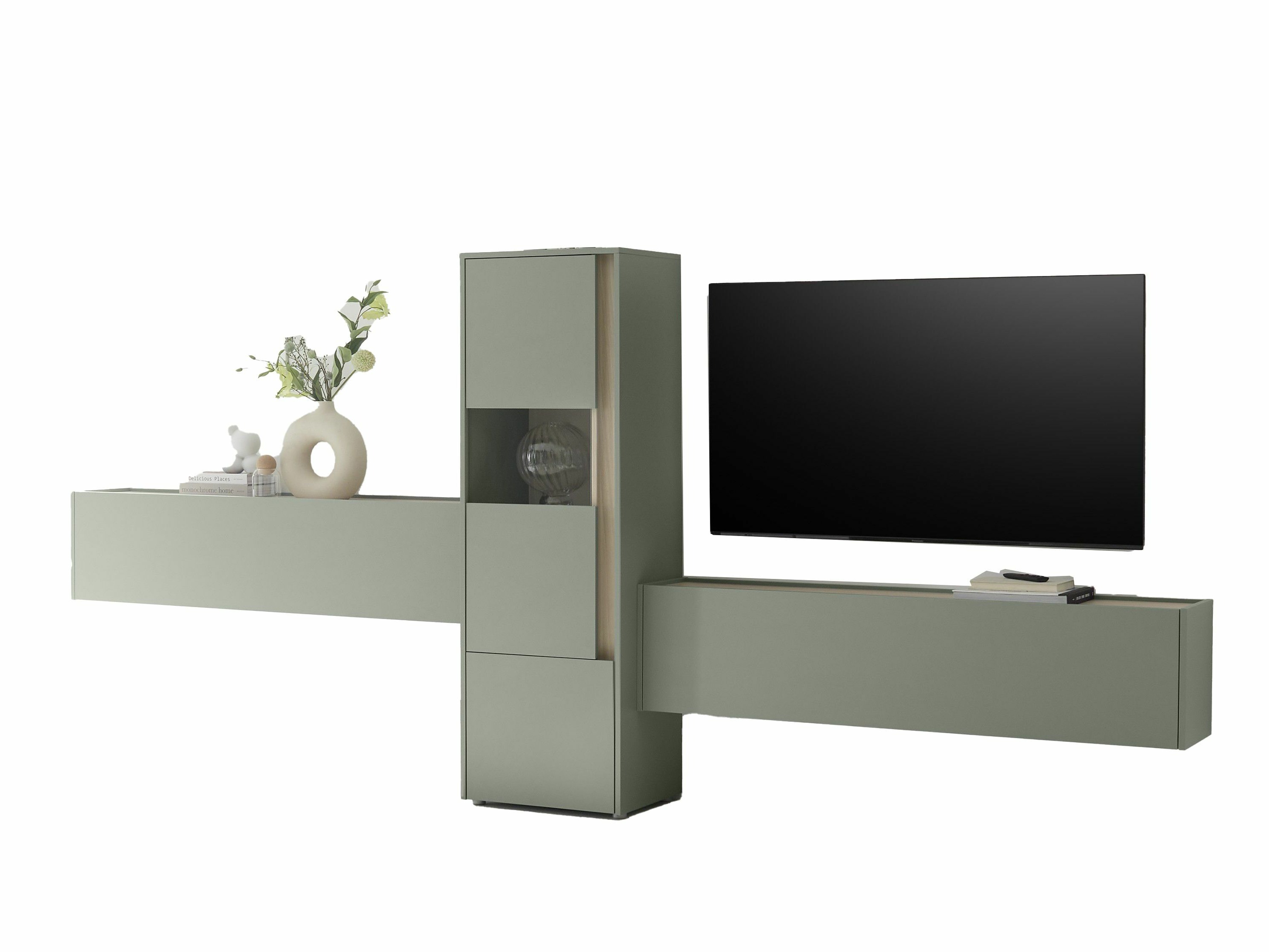 Stuemøbelsæt Elbsori 122 (Grøn + Egetræ)