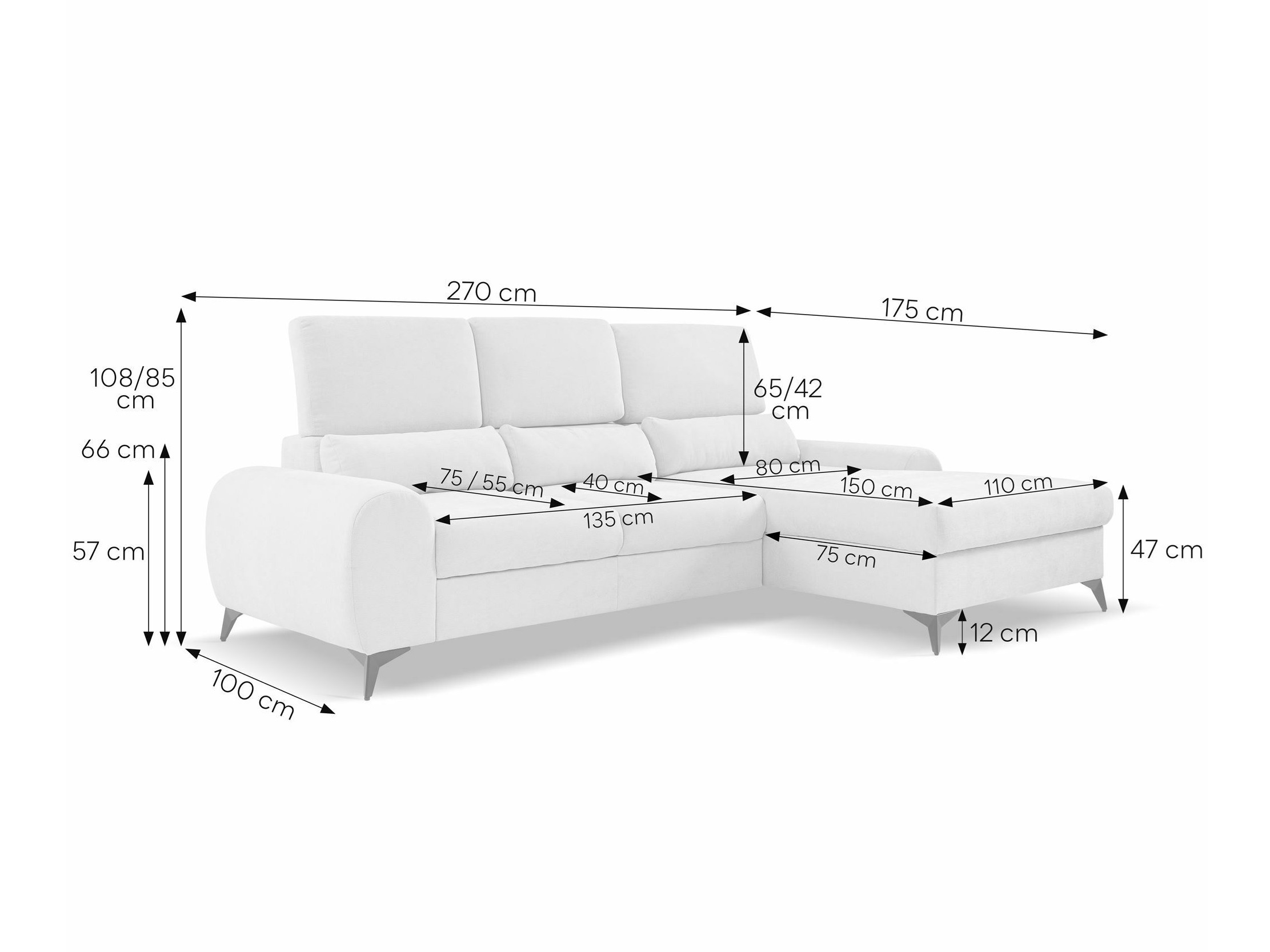 Hjørnesofa Margate 125 (Sereno 683)