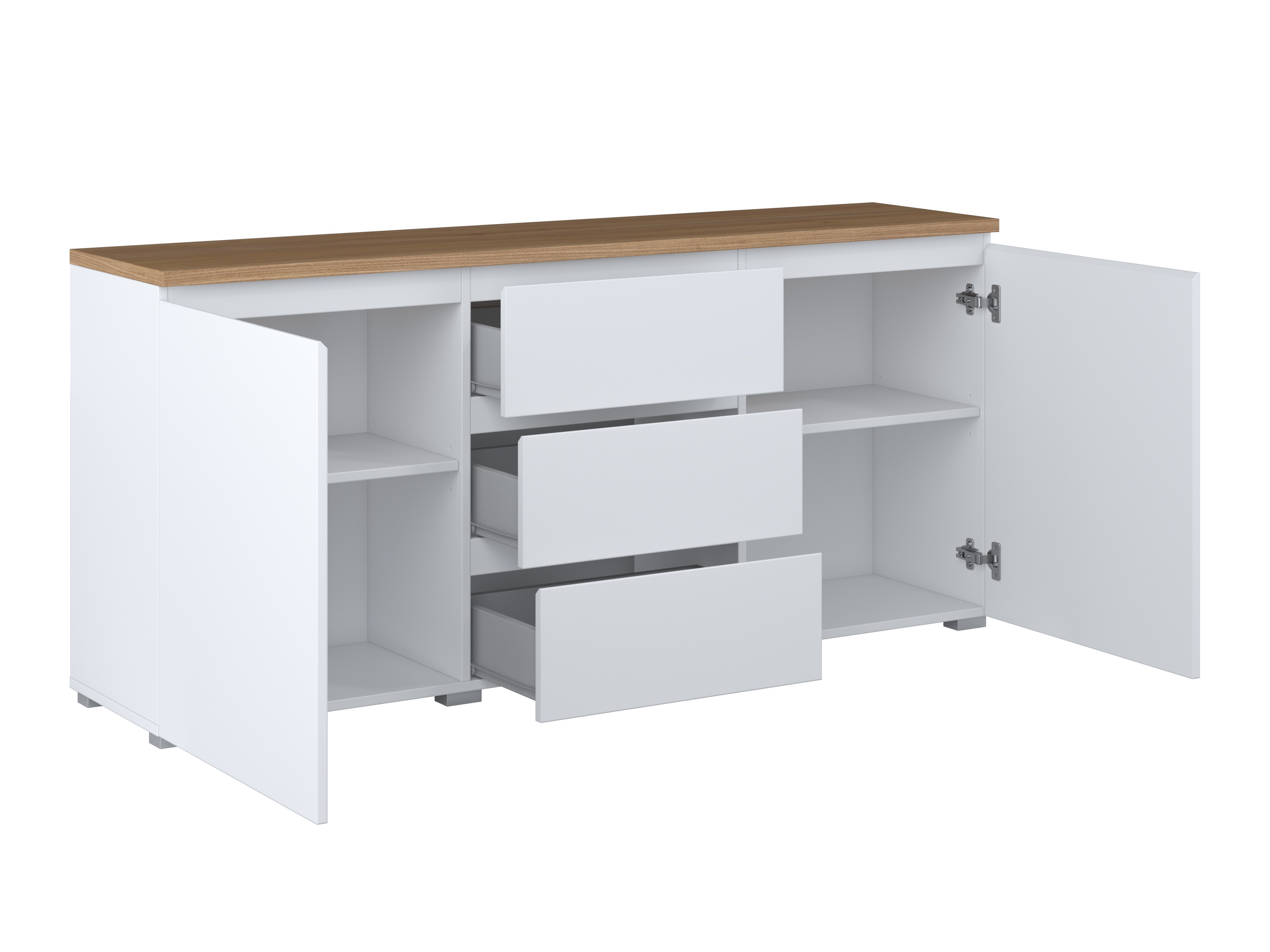 Kommode Baletu 106 (Hvid + Egetræ)