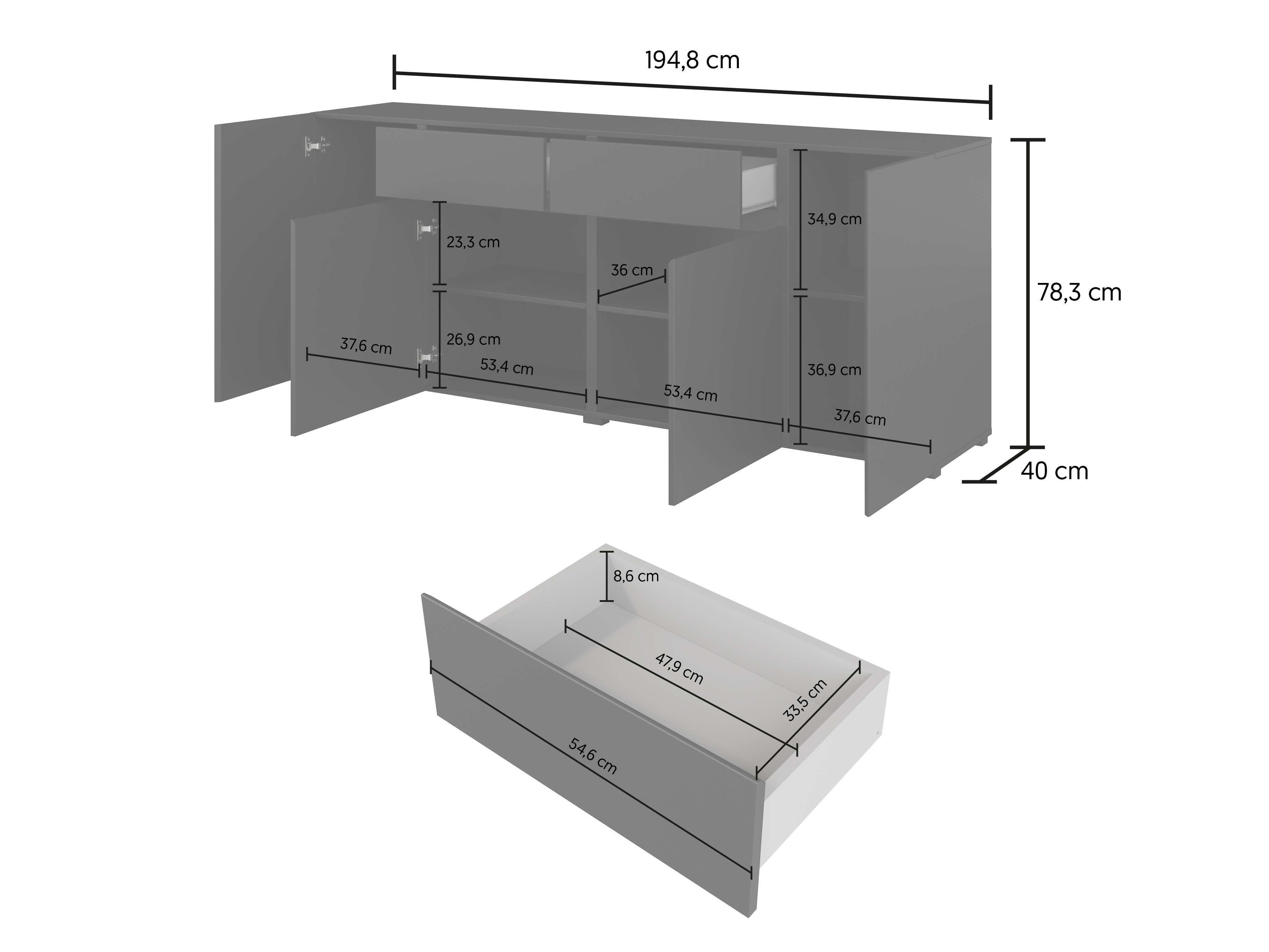 Kommode Elbleve 103 (Hvid)