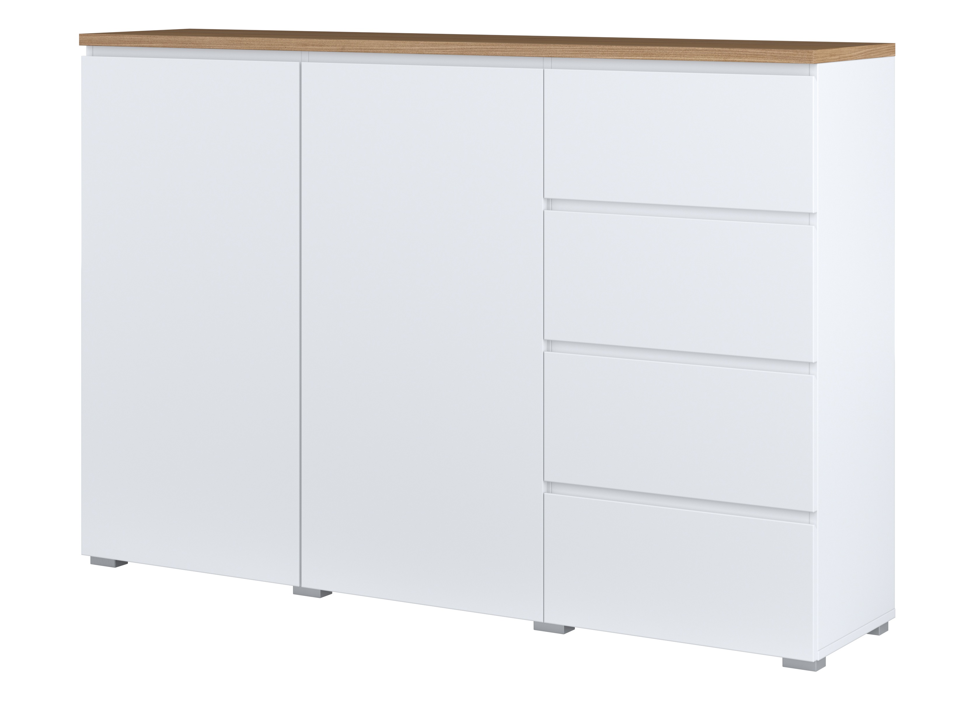 Kommode Baletu 109 (Hvid + Egetræ)