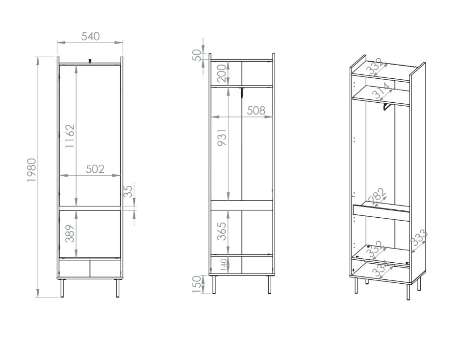 Garderobeskab Tivorlo 100