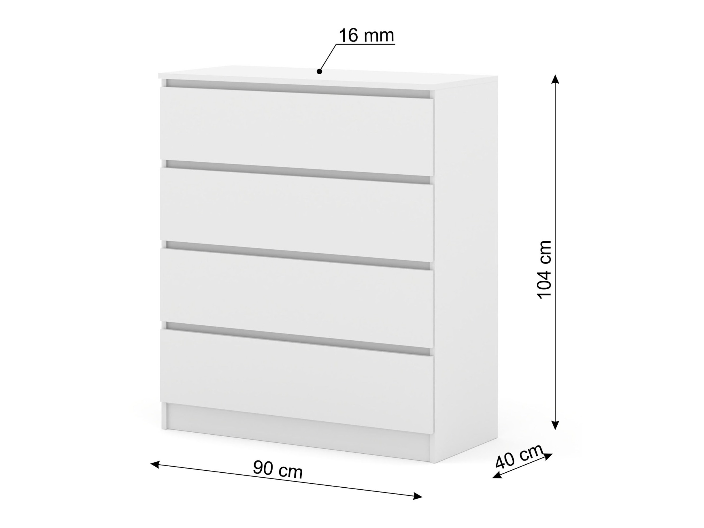 Kommode Buffalo 210 (Hvid)