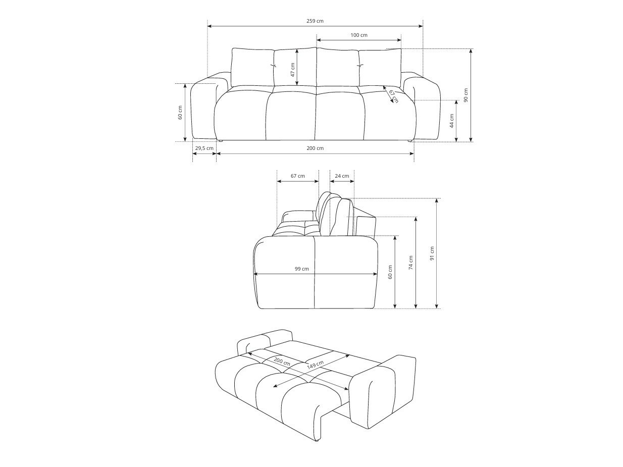 Sovesofa Kingston 154 (Curio 60)