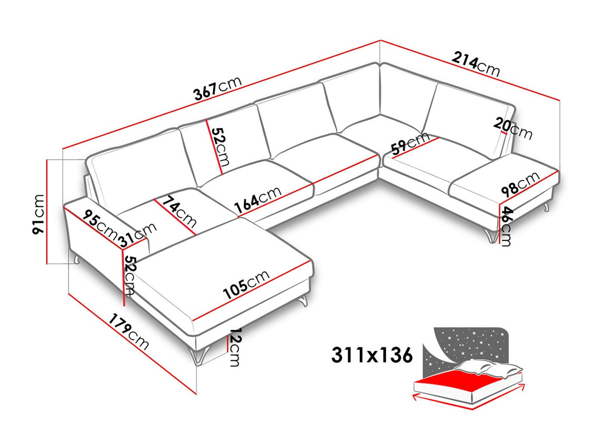 Hjørnesofa ComfiDream 113 (Verita 03)