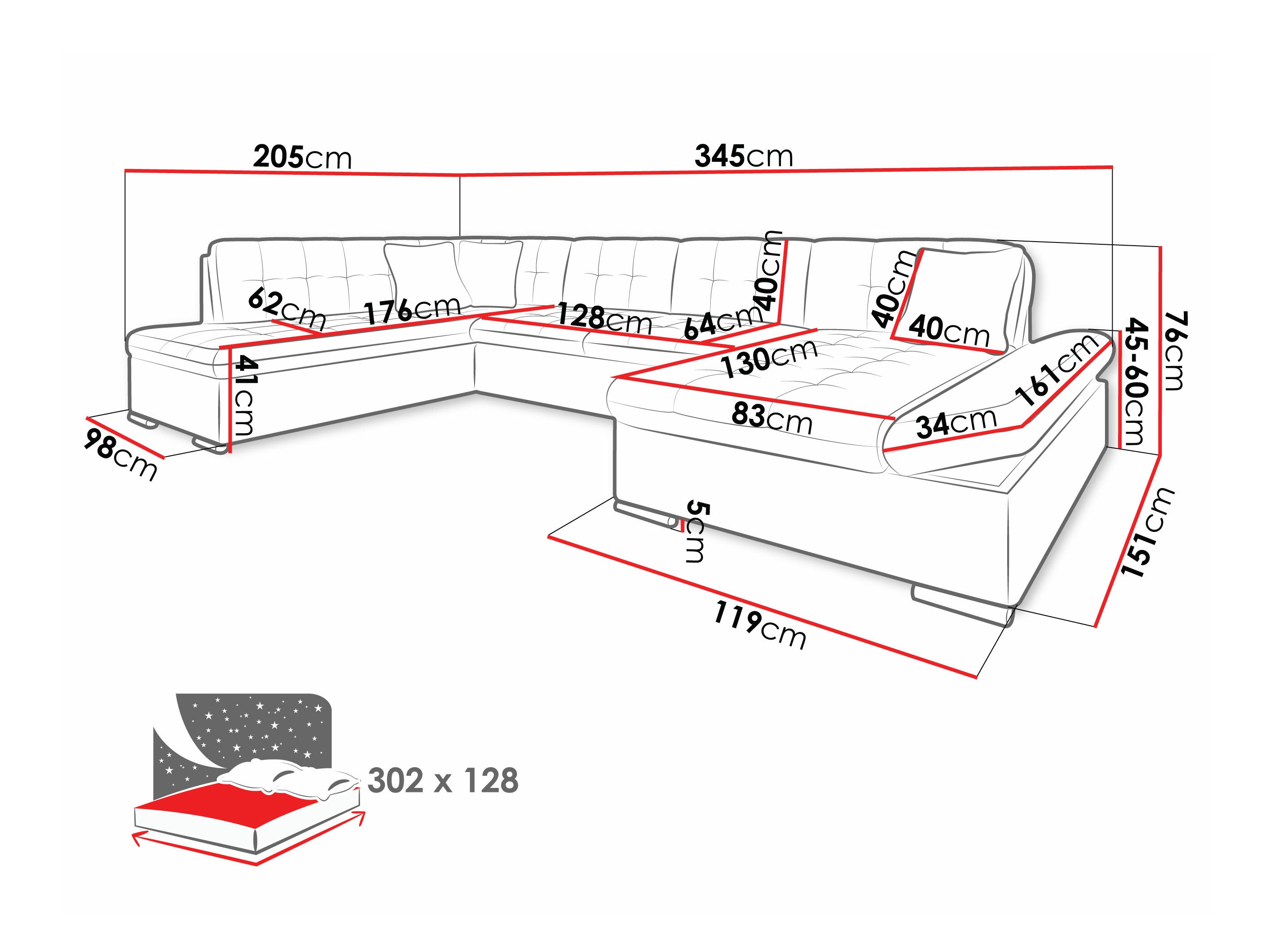 Hjørnesofa Comfivo 149 (Lux 06 + Lux 05)