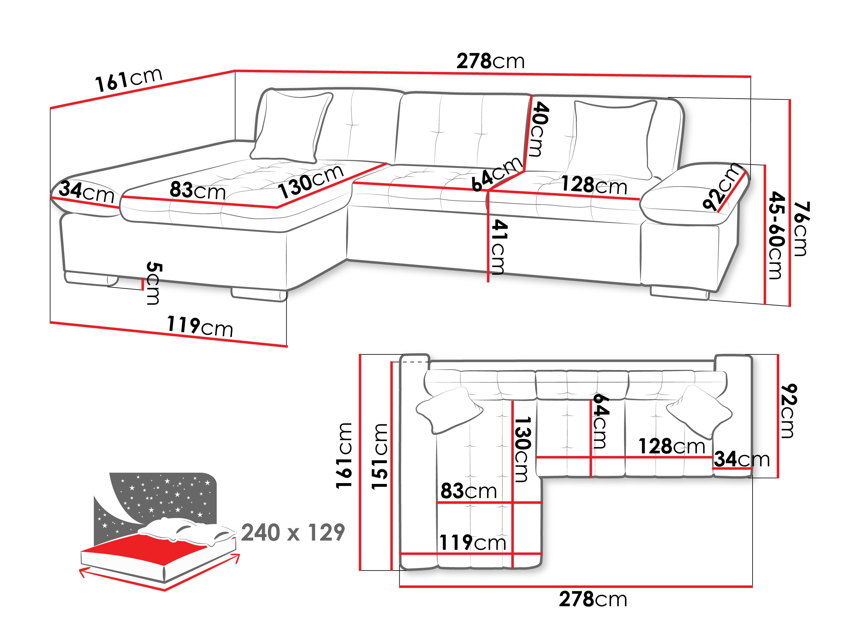 Hjørnesofa Comfivo 151 (Lux 03)