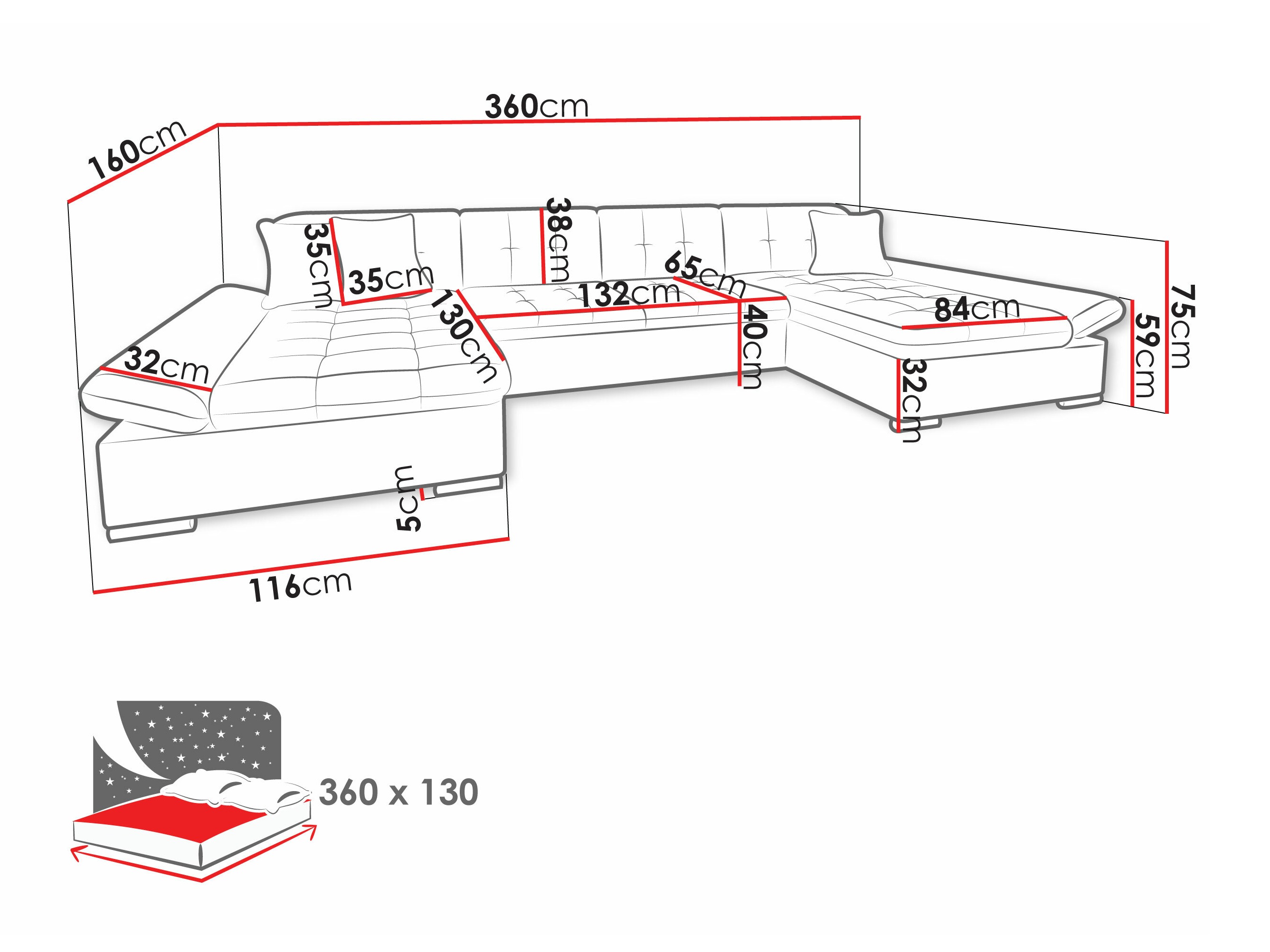 Hjørnesofa Comfivo 168 (Lux 05 + Lux 06)