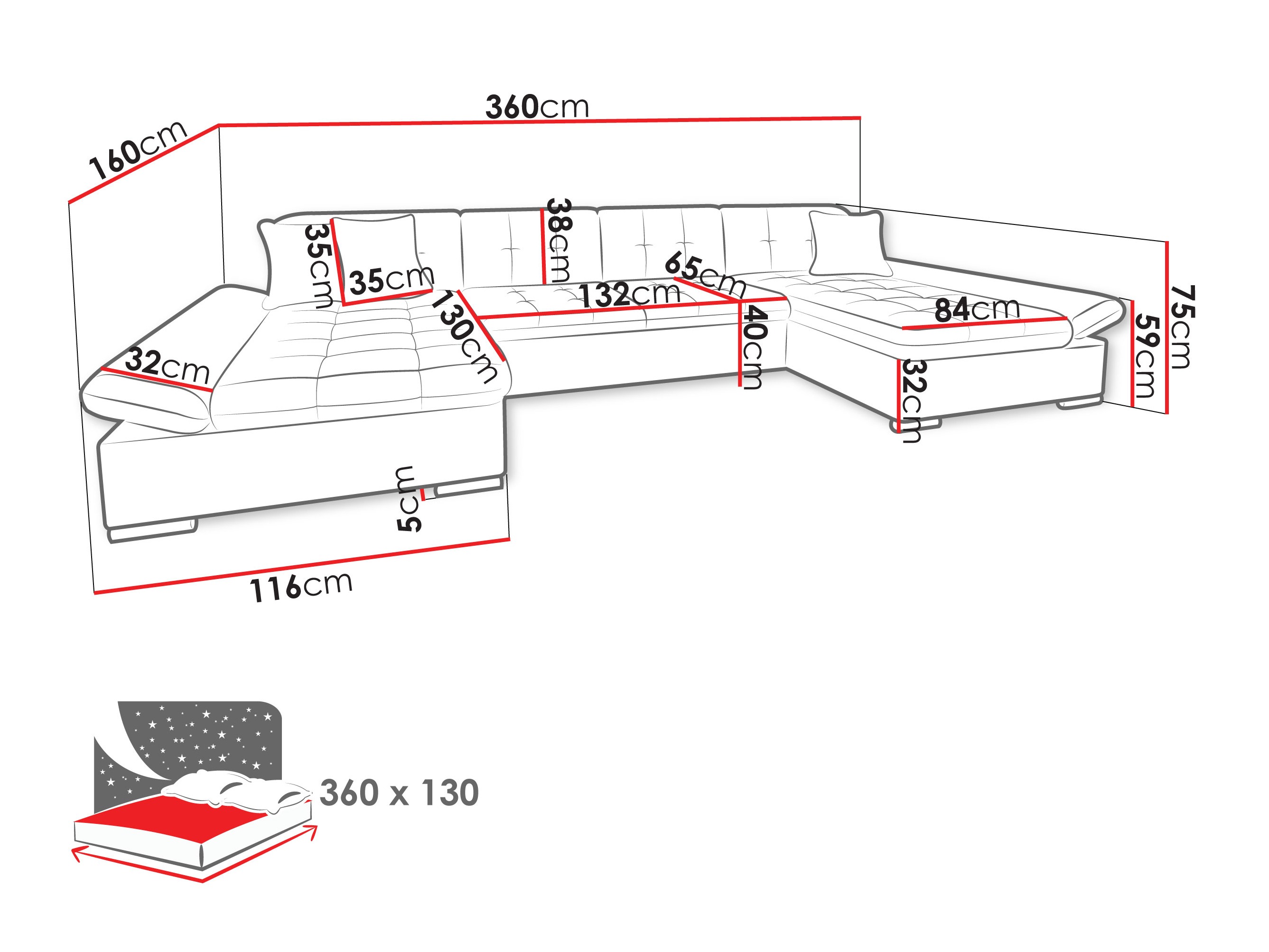 Hjørnesofa Comfivo 240 (Piaingen 17)