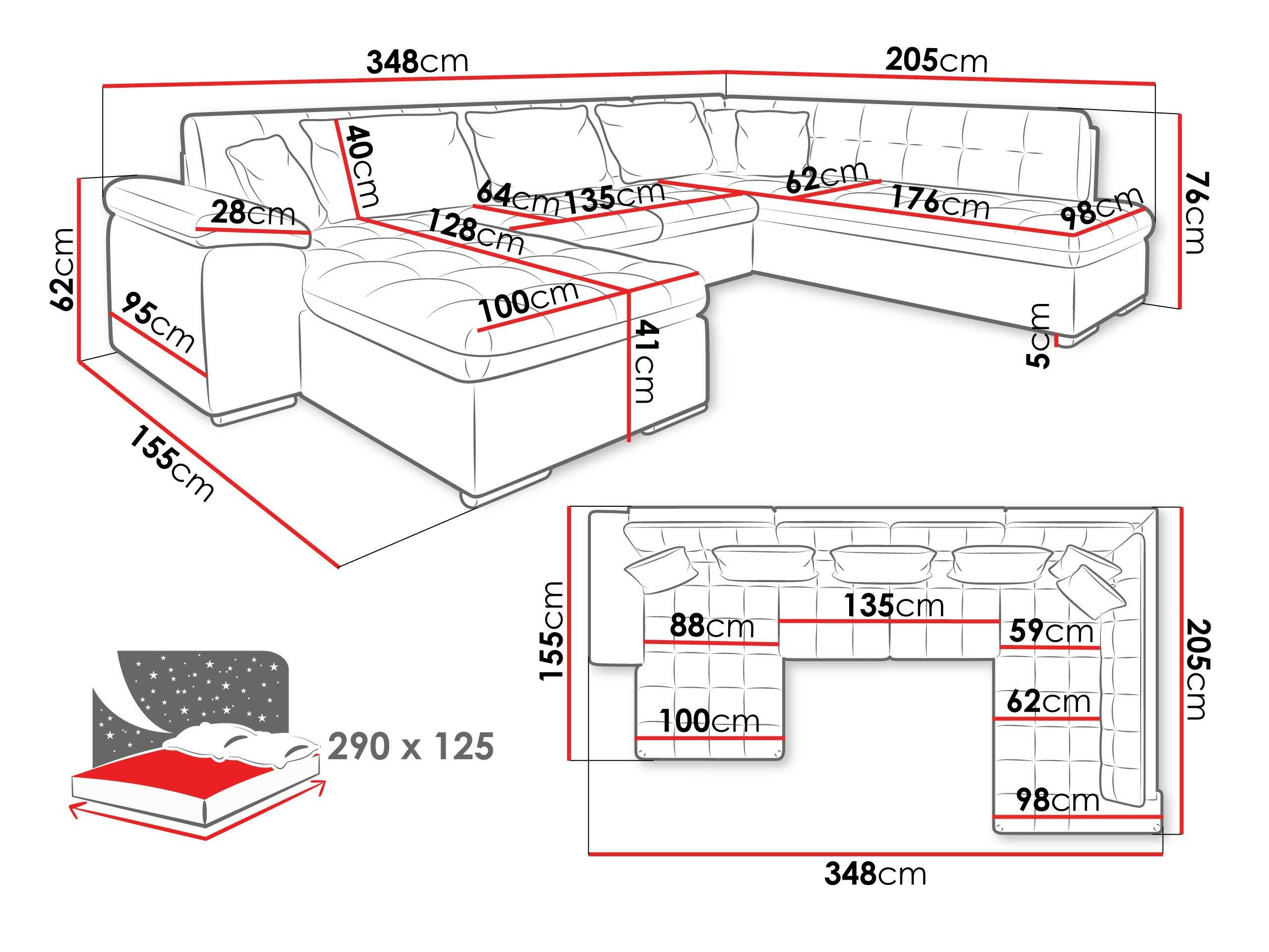 Hjørnesofa Comfivo Gemma IV (Lux 06 + Lux 06 + Lux 05)