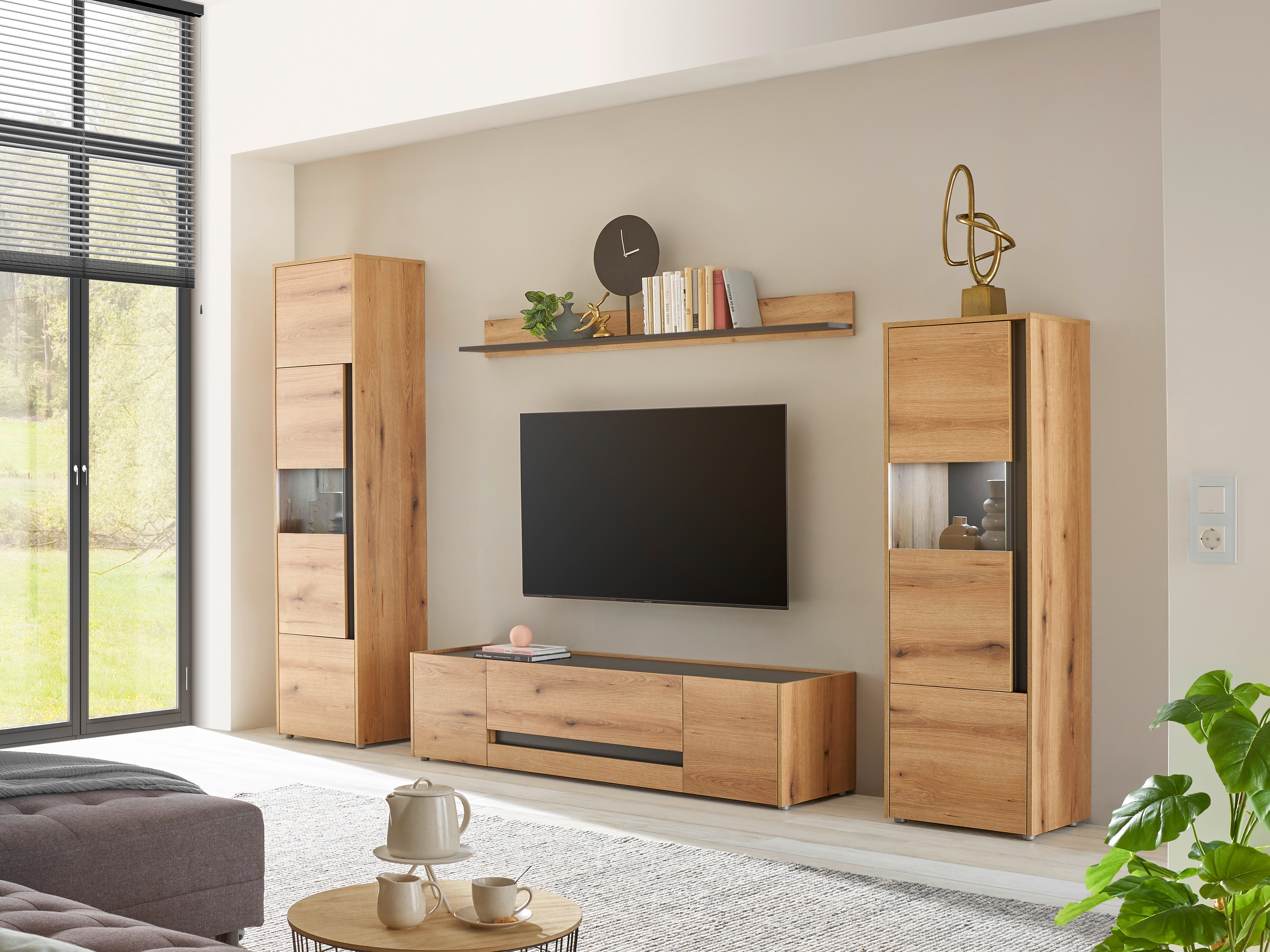 Stuemøbelsæt Elbsori 130 (Egetræ + Antracit)