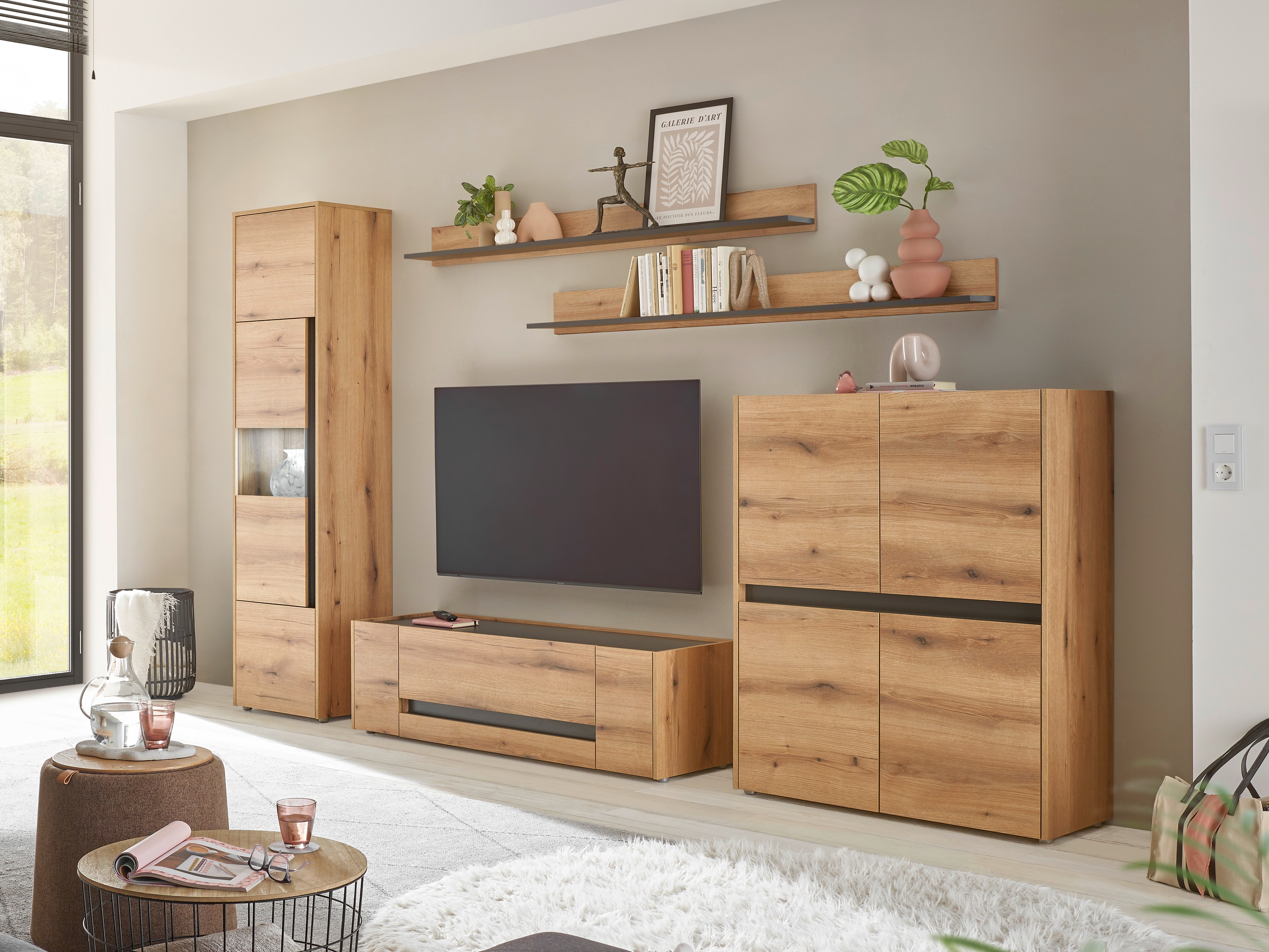 Stuemøbelsæt Elbsori 131 (Egetræ + Antracit)