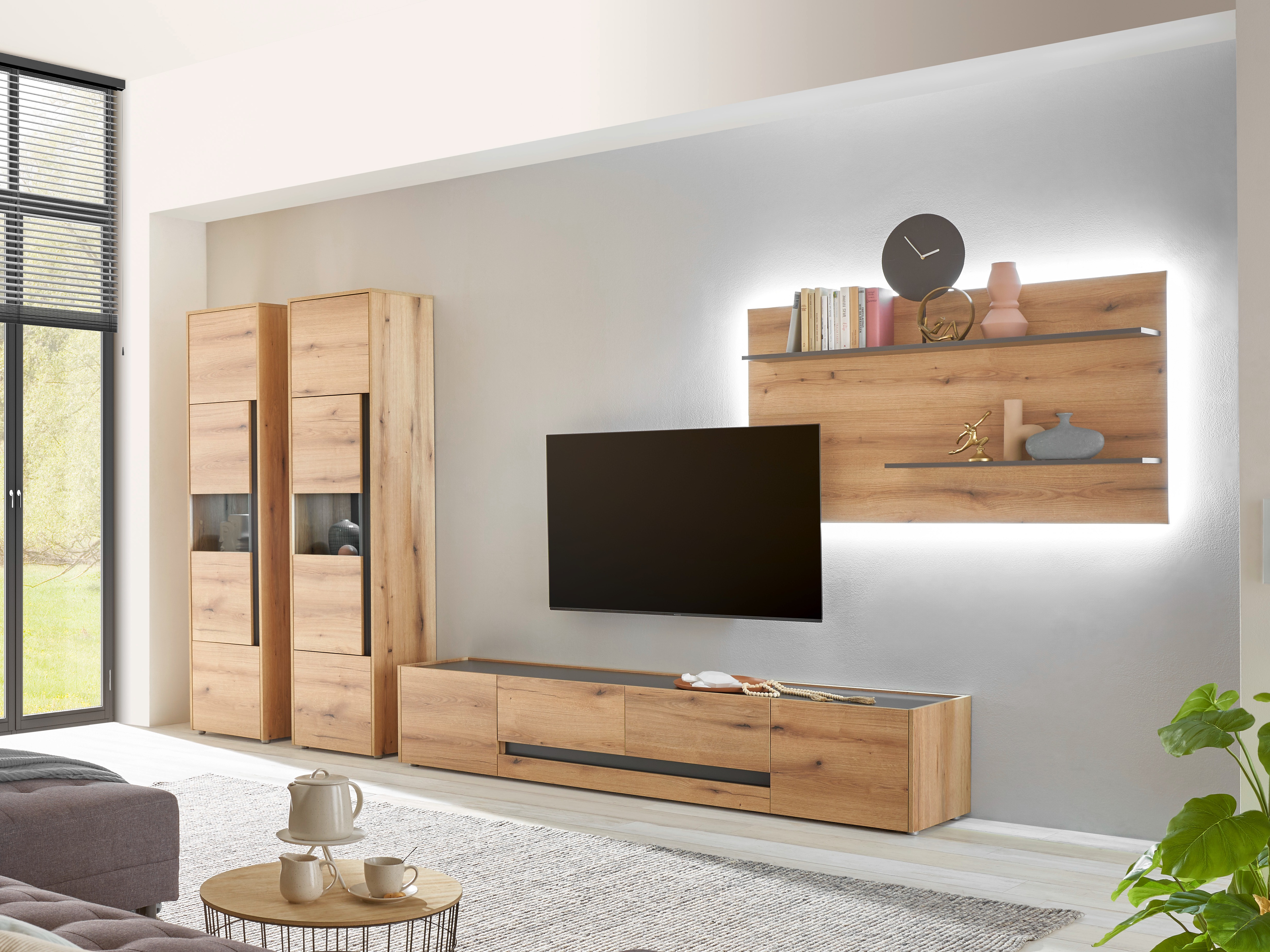 Stuemøbelsæt Elbsori 132 (Egetræ + Antracit)