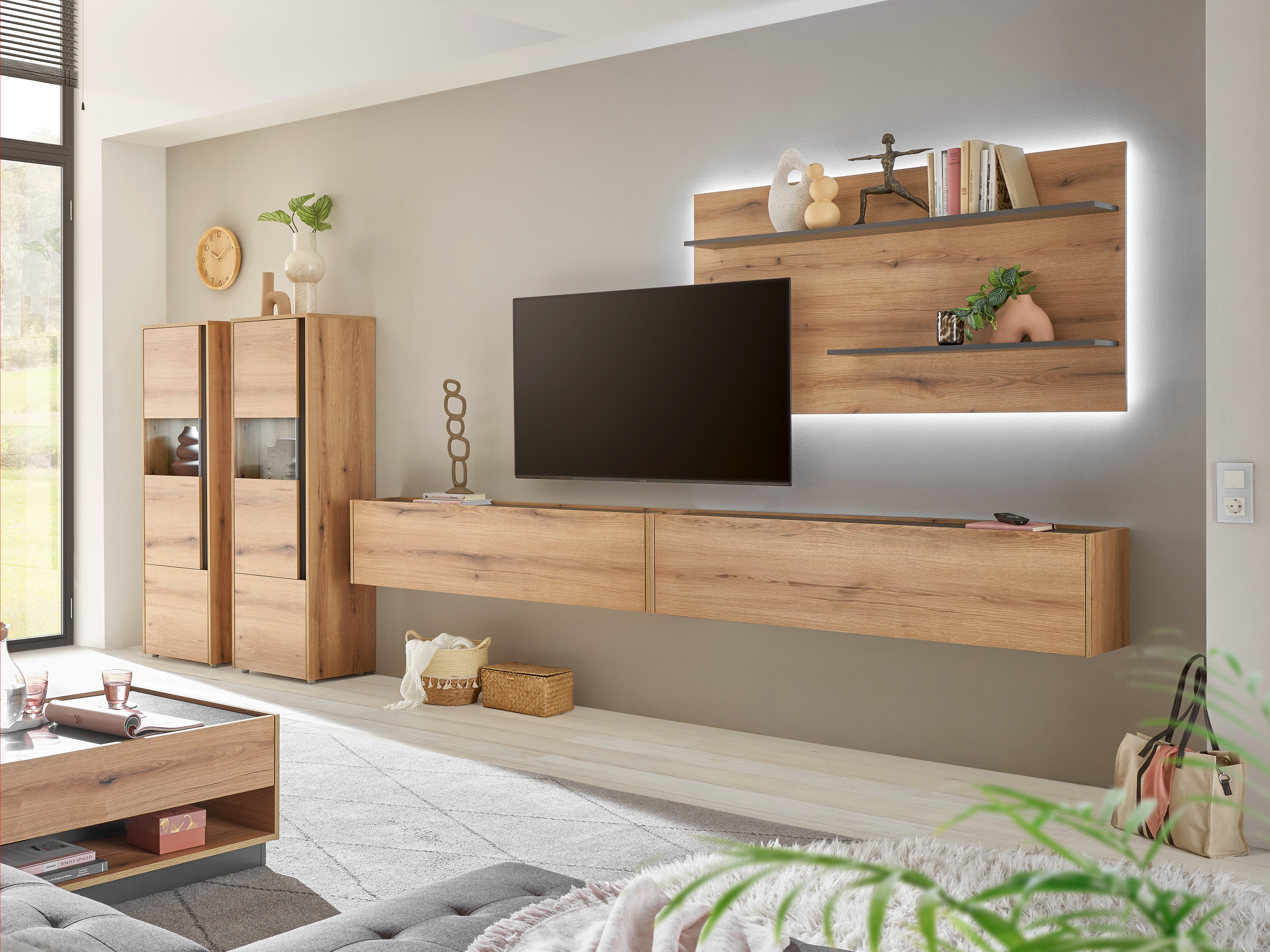 Stuemøbelsæt Elbsori 135 (Egetræ + Antracit)