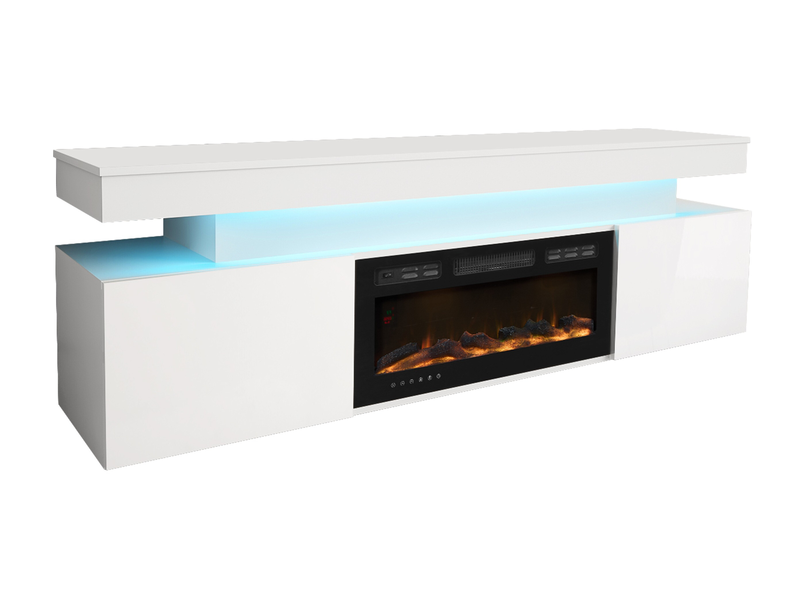 TV-bord Monfero 104 (Hvid + Glansfuld hvid)