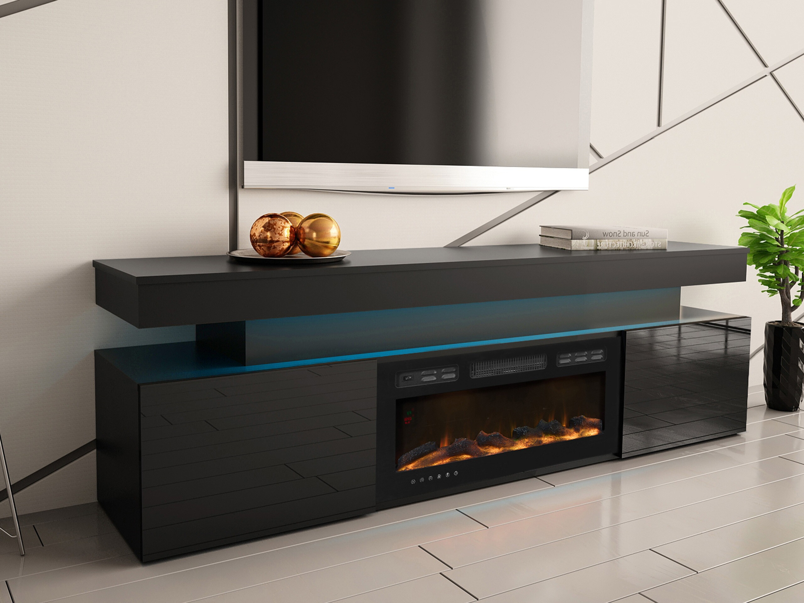 TV-bord Monfero 104 (Sort + Blank sort)