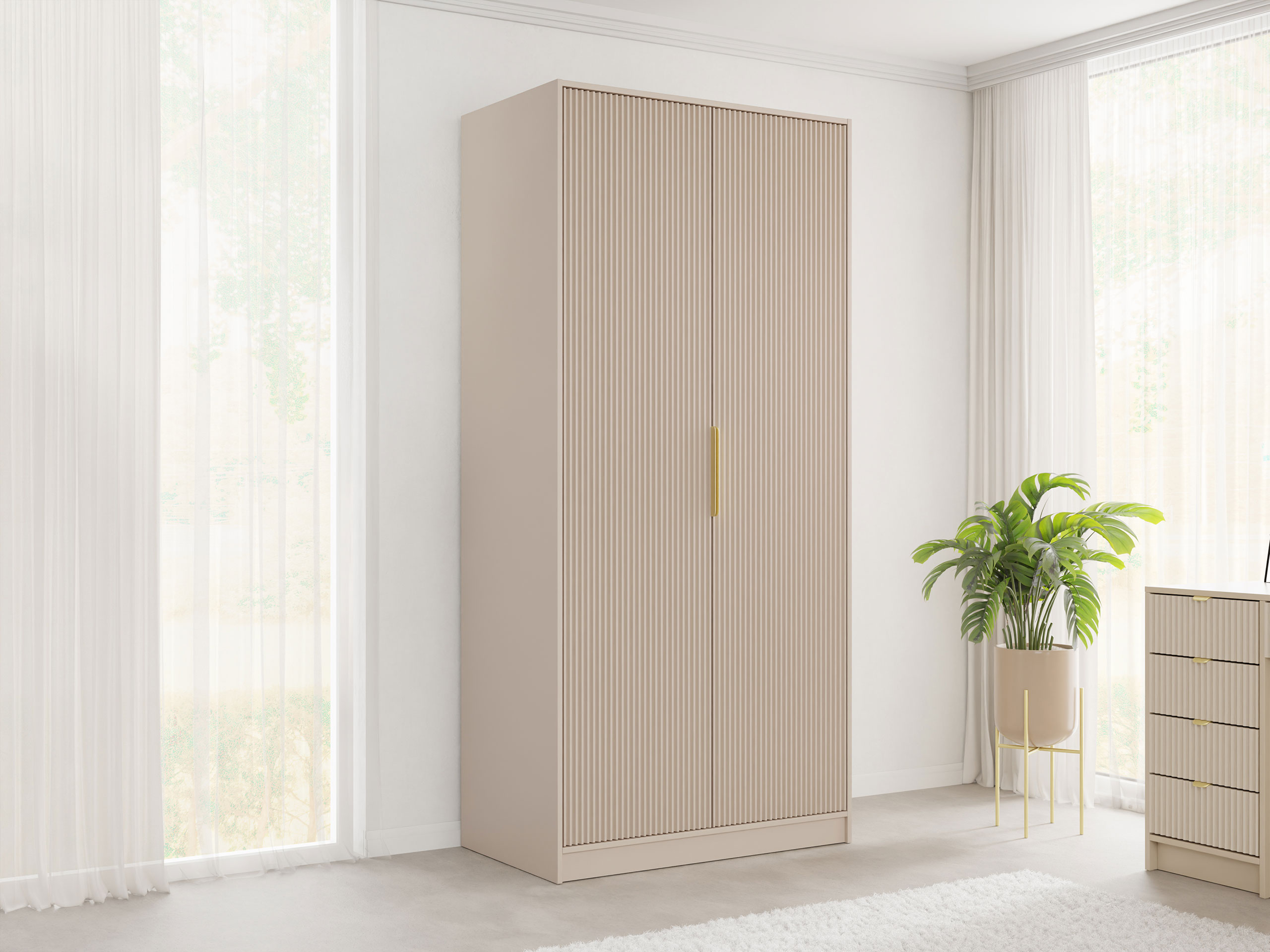Garderobeskab Comfivo Larmire 122 (Beige)