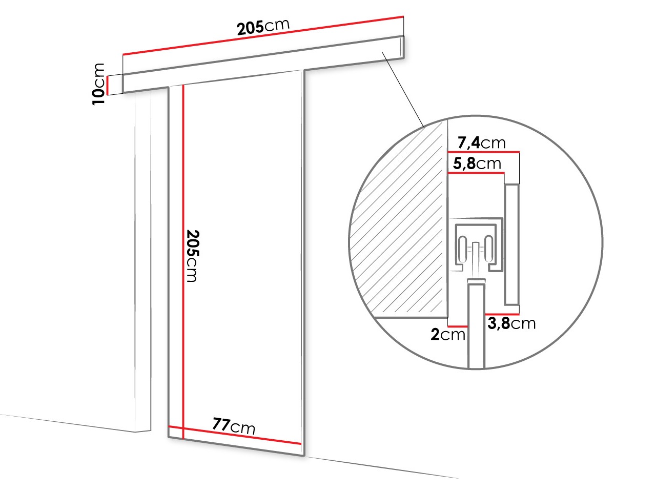 Skydedør Closico 183 (Kashmir)