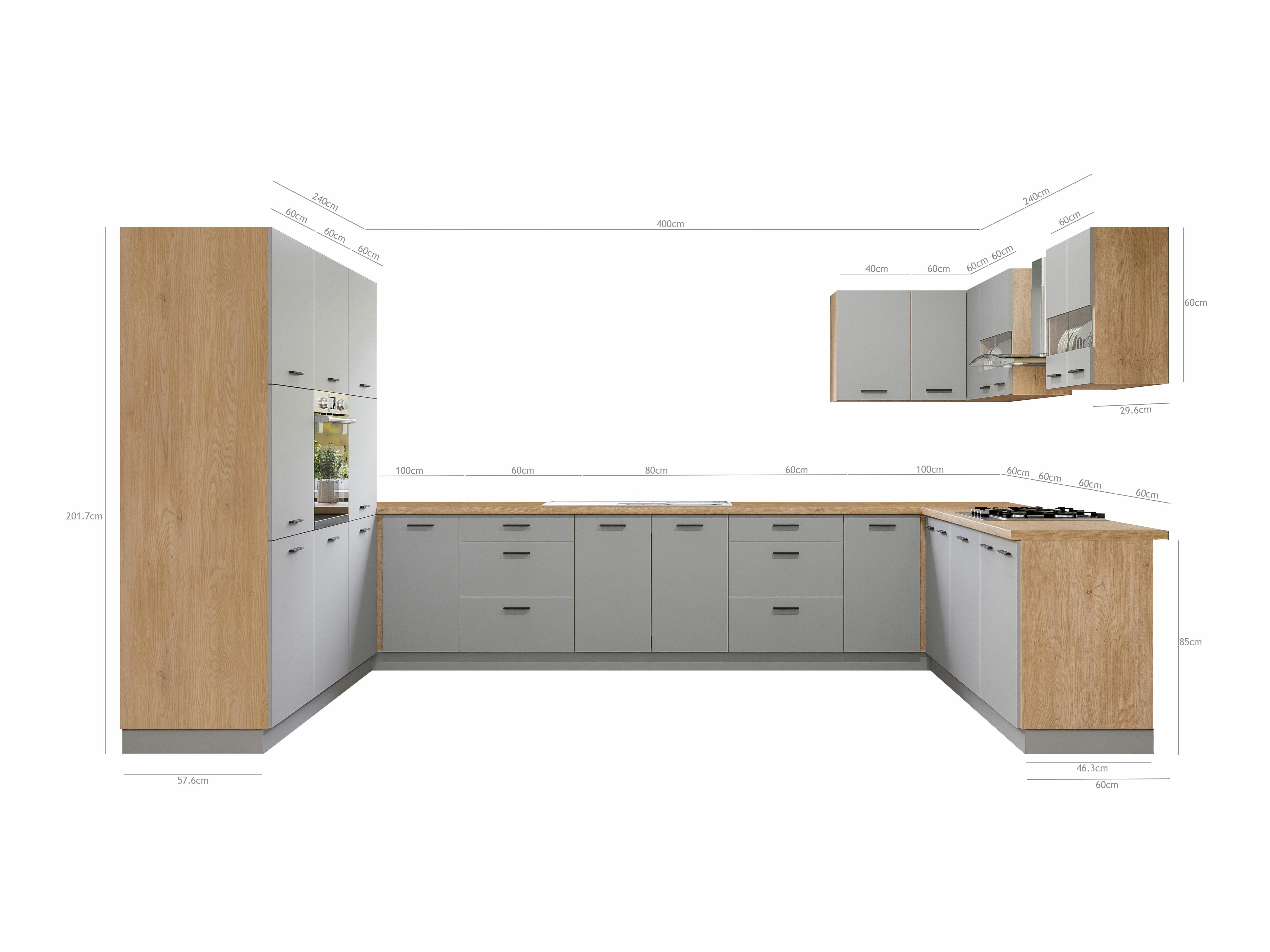 Modulopbygget køkkensæt Ati Grey 132