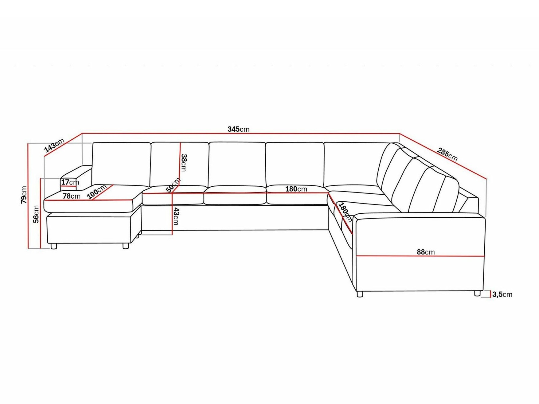 Hjørnesofa Scandinavian Choice Remavio 125 (Dortmund 1115)