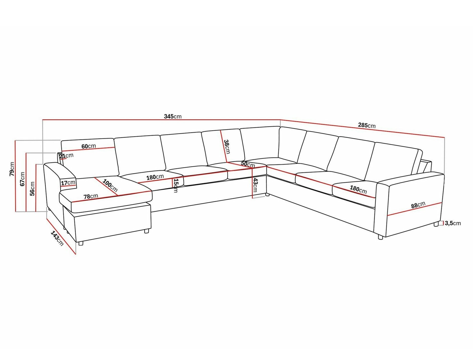 Hjørnesofa Scandinavian Choice Remavio 125 (Dortmund 1115)