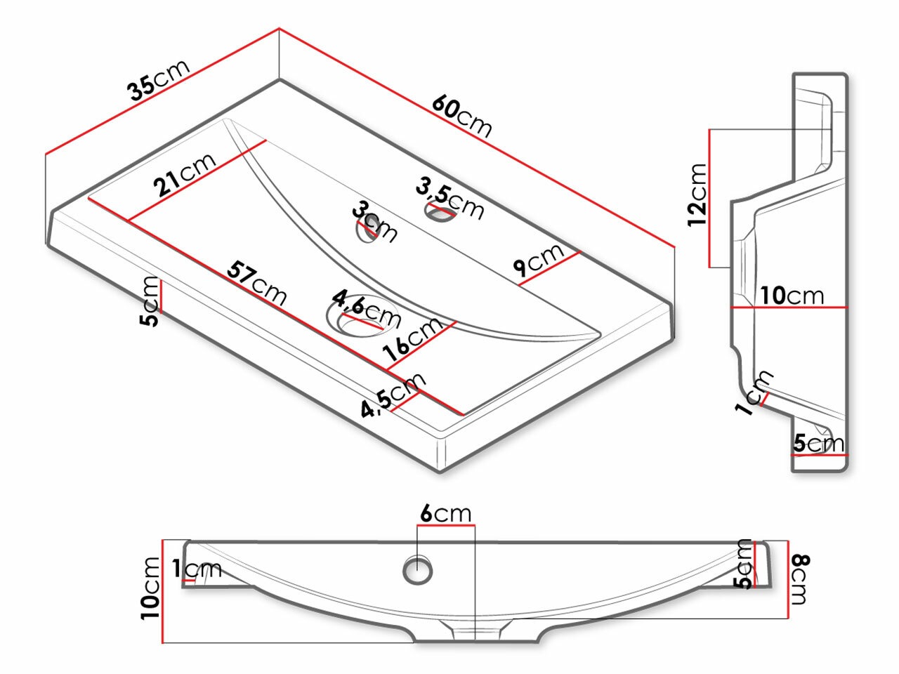 Badeværelses-sæt Sarasota 123 (Grafit)