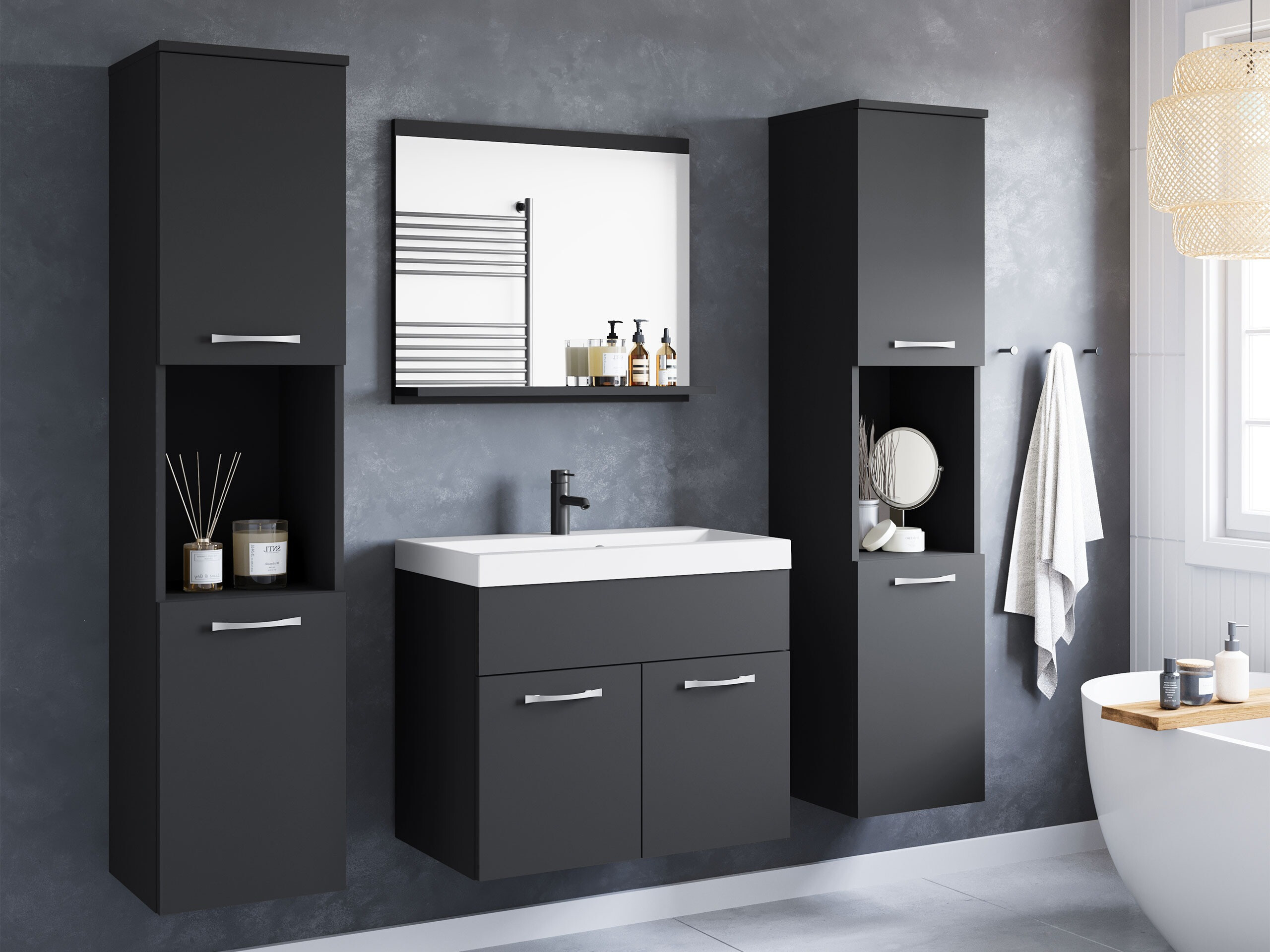 Badeværelses-sæt Sarasota 123 (Grafit)