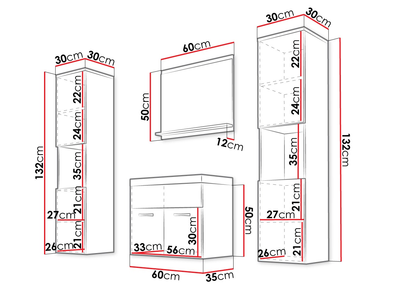 Badeværelses-sæt Sarasota 123 (Kashmir)