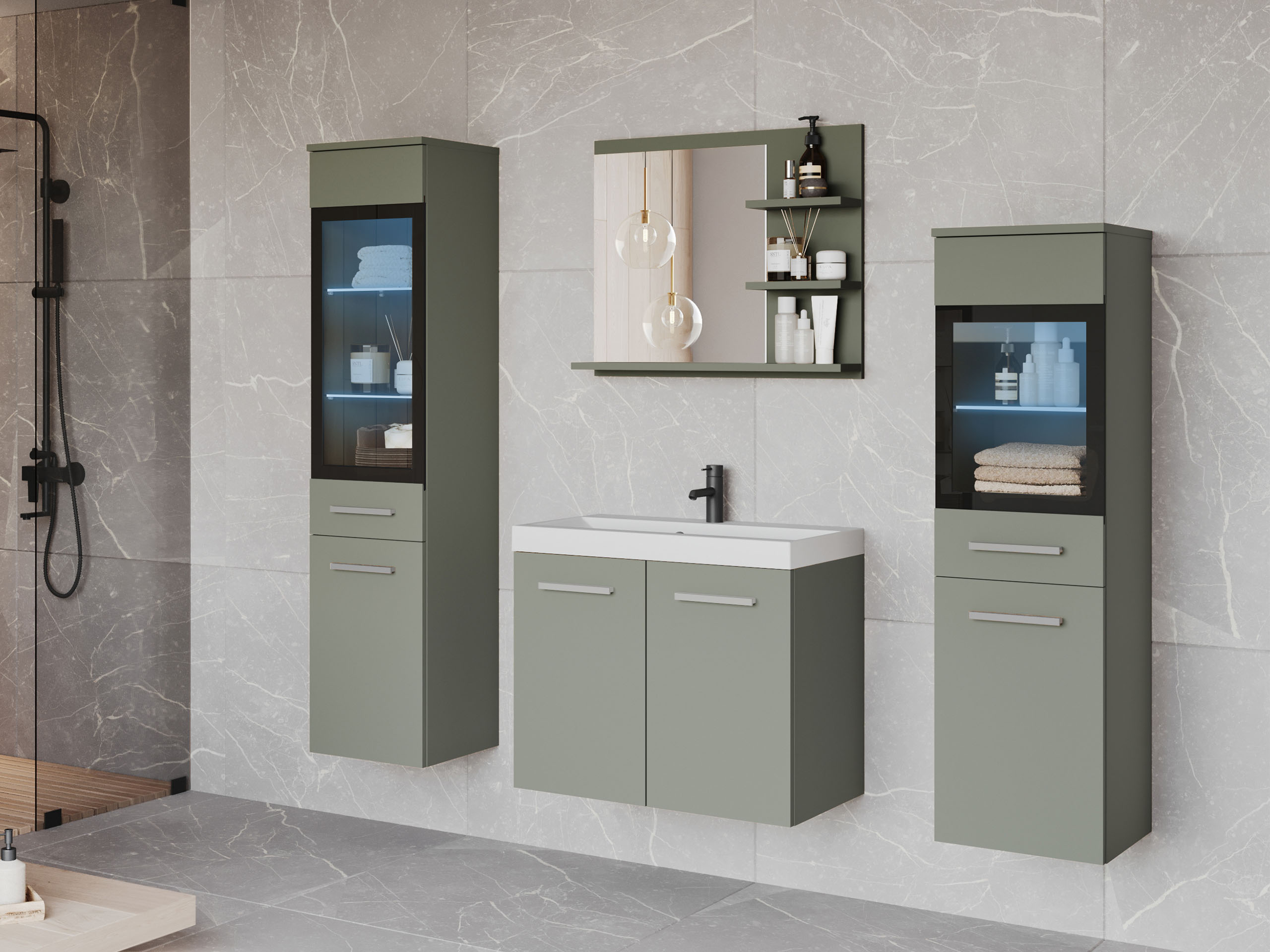 Badeværelses-sæt Sarasota 141 (Støvet grøn)