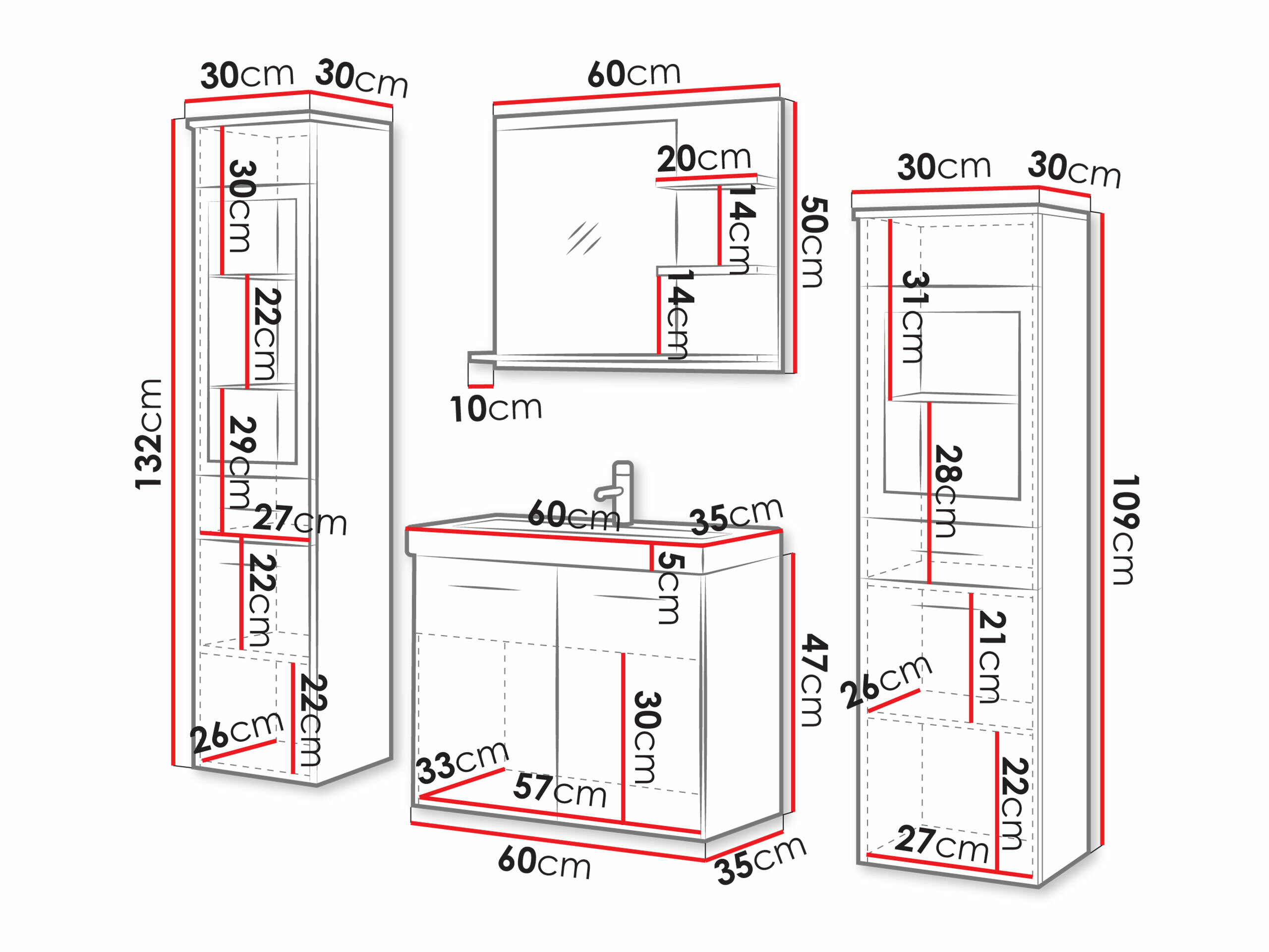 Badeværelsessæt Scientia IV (Matera grå)