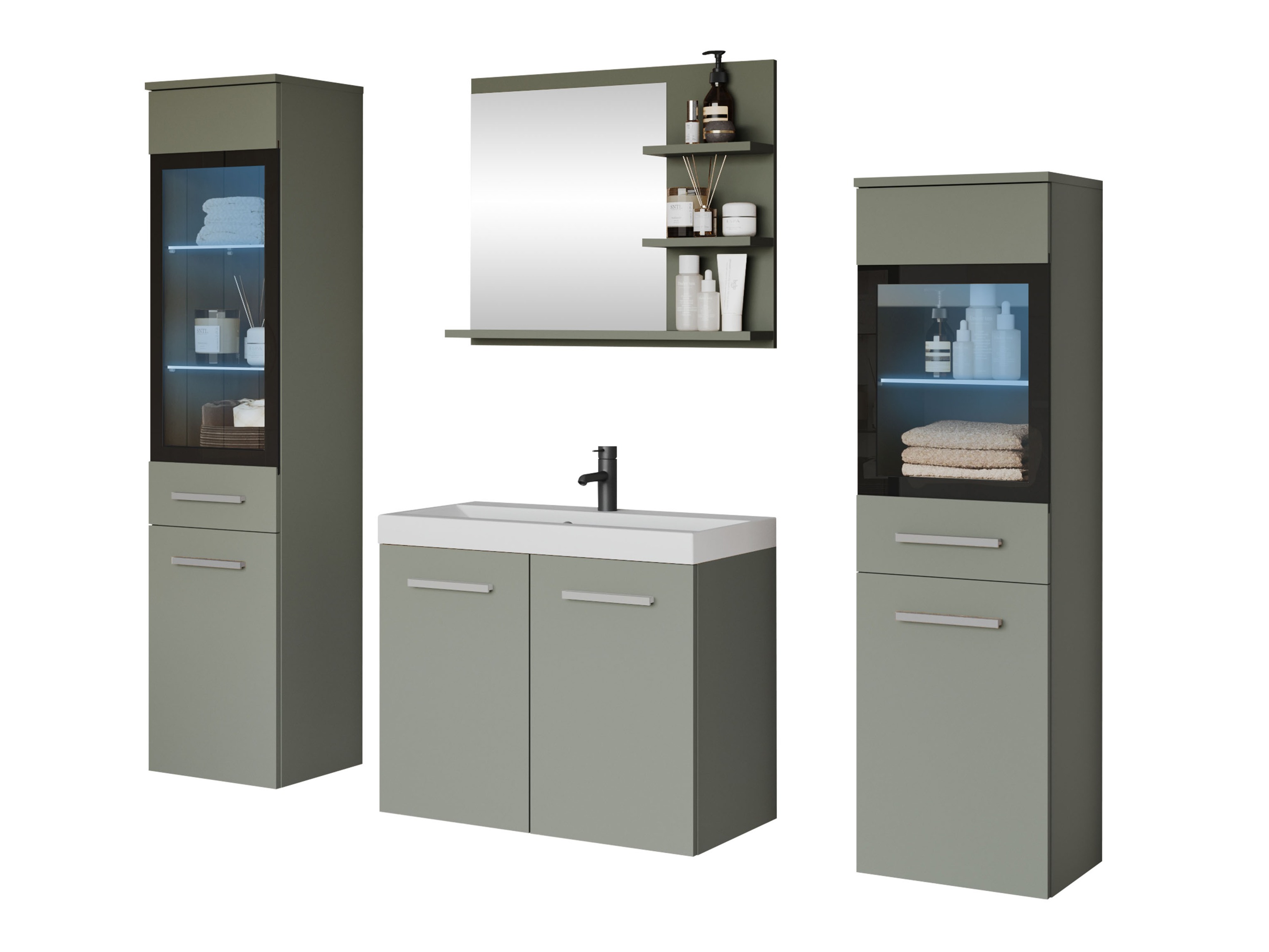 Badeværelsessæt Scientia IV (Støvet grøn)