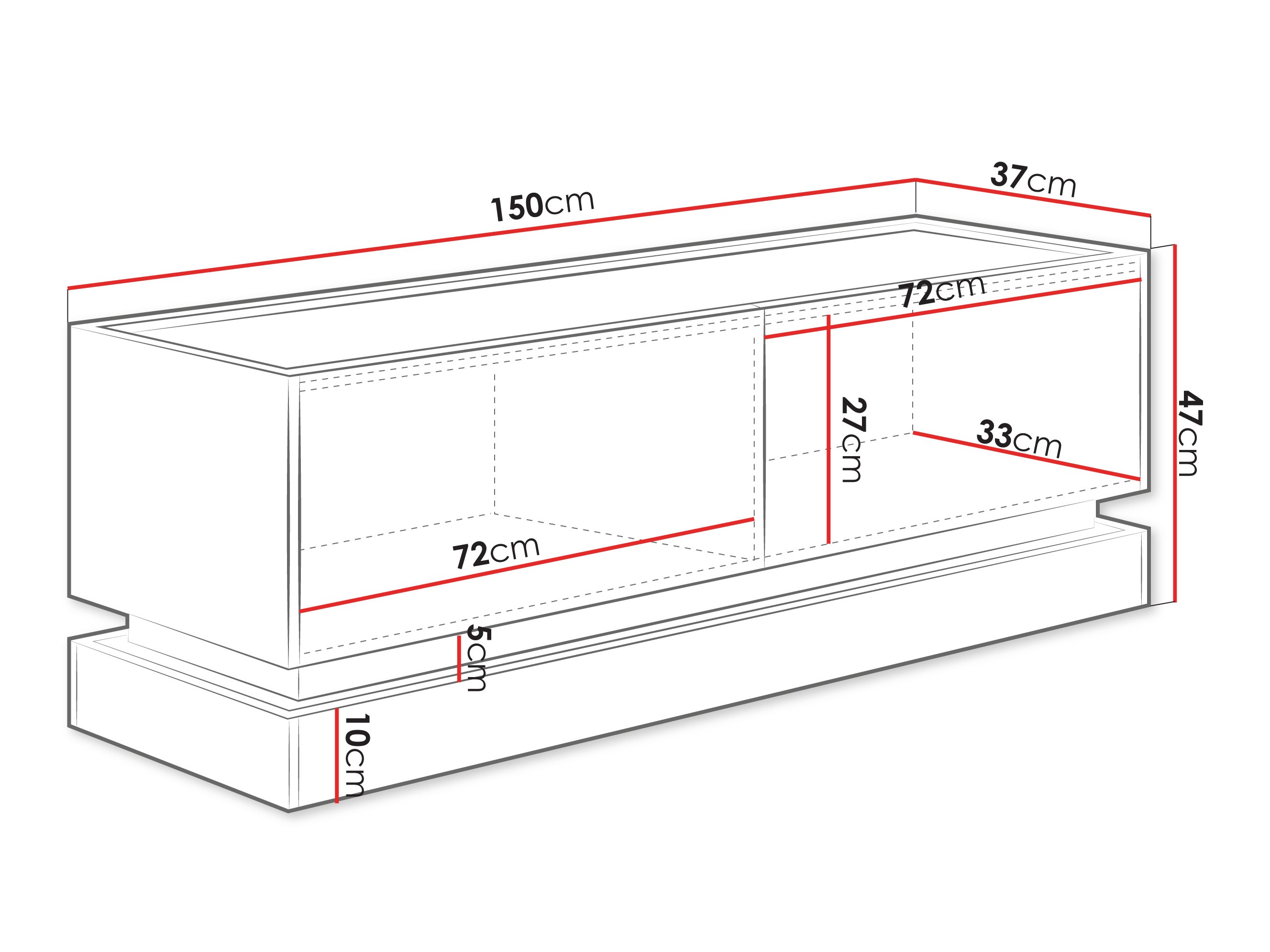 TV-bord Comfivo Tilia I (Sort + Egetræ)