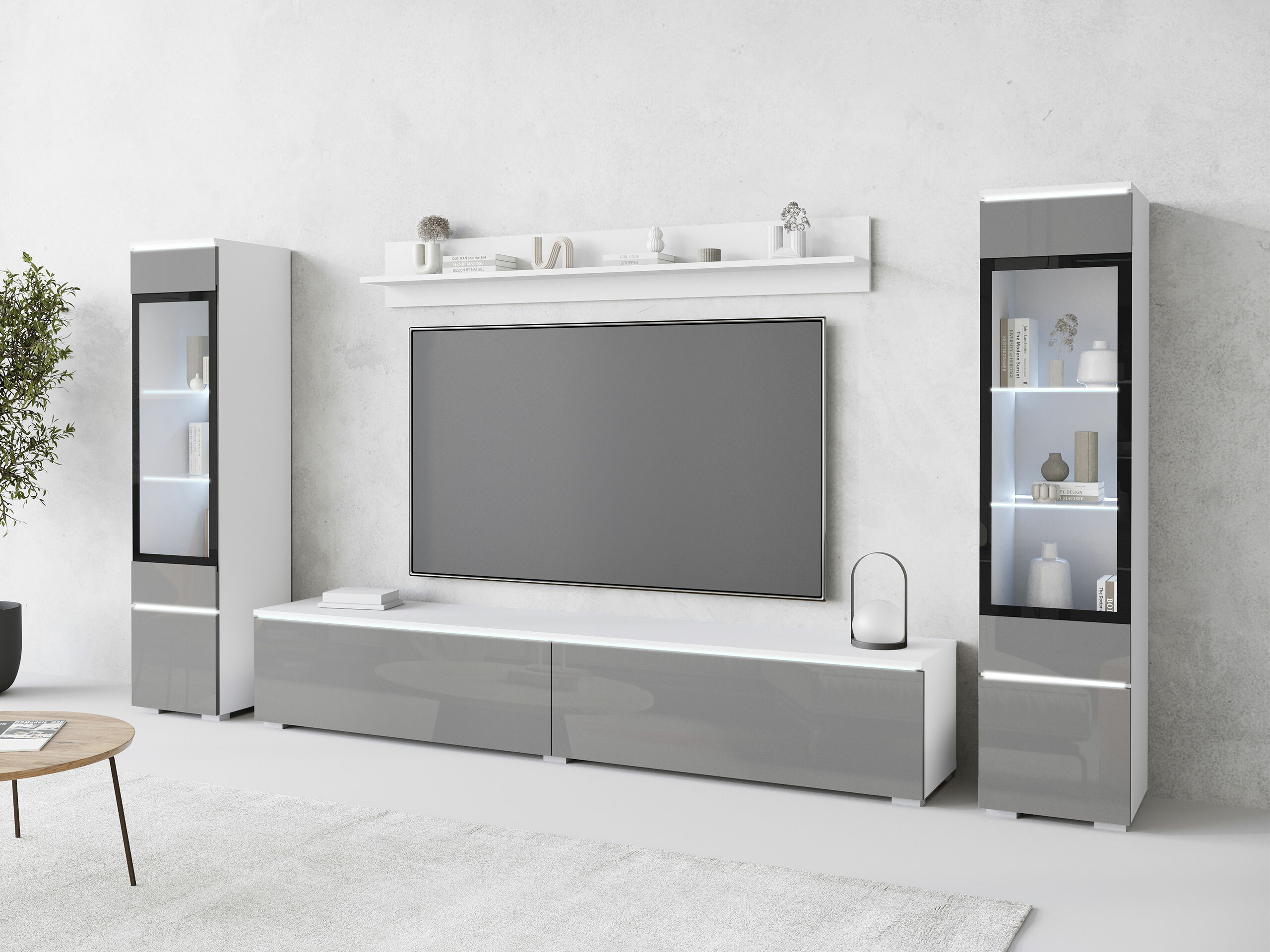 Stuemøbelsæt Sarasota 126 (Glansfuld grå)