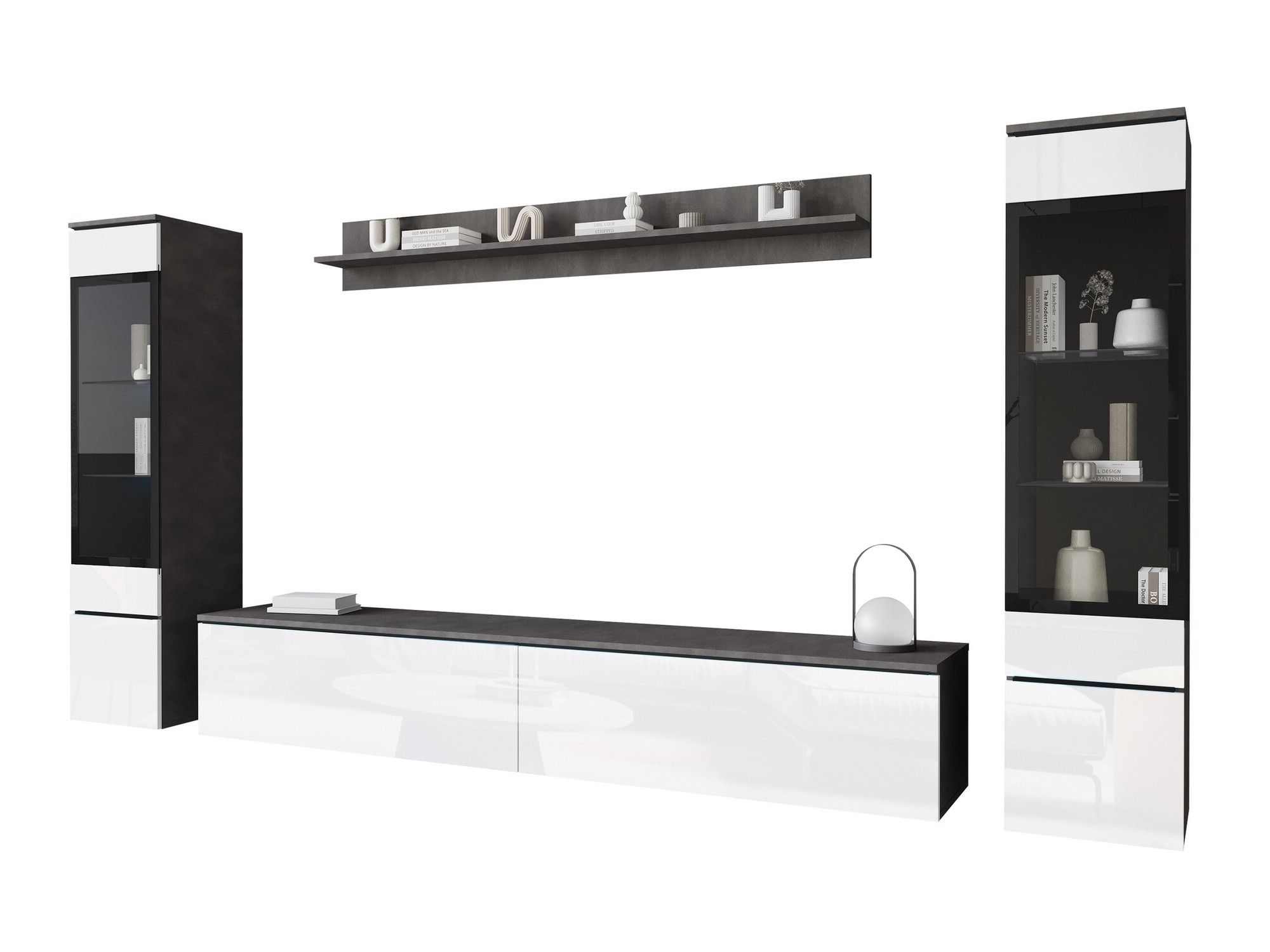 Stuemøbelsæt Sarasota 126 (Matera grå + Glansfuld hvid)