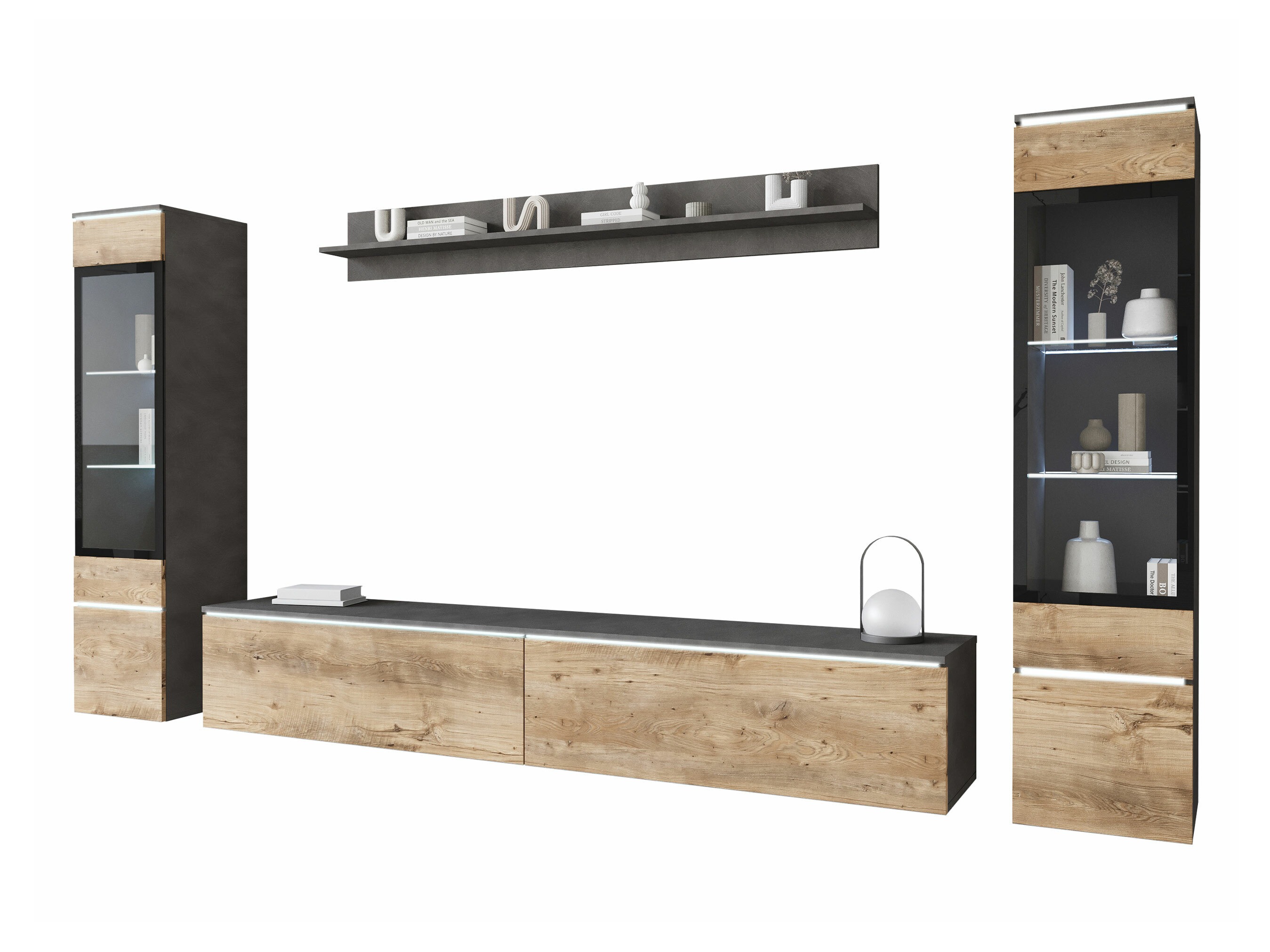 Stuemøbelsæt Sarasota 126 (Matera grå + Kastanje)