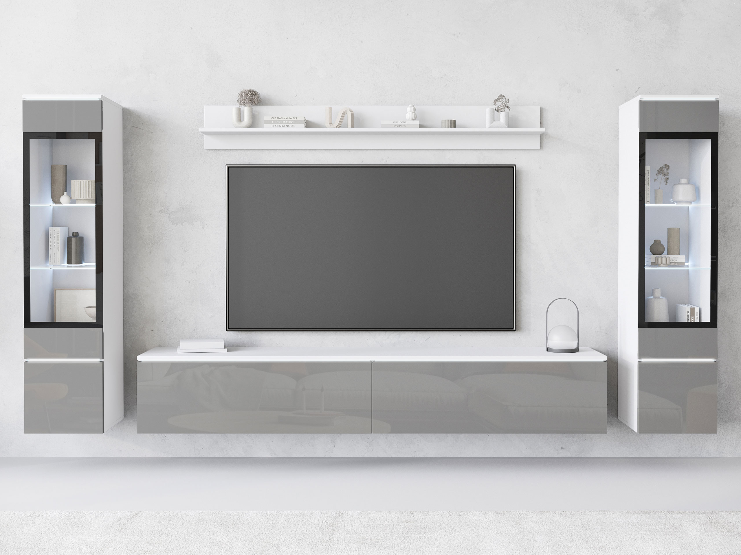 Stuemøblersæt Sarasota 126 (Glansfuld grå)