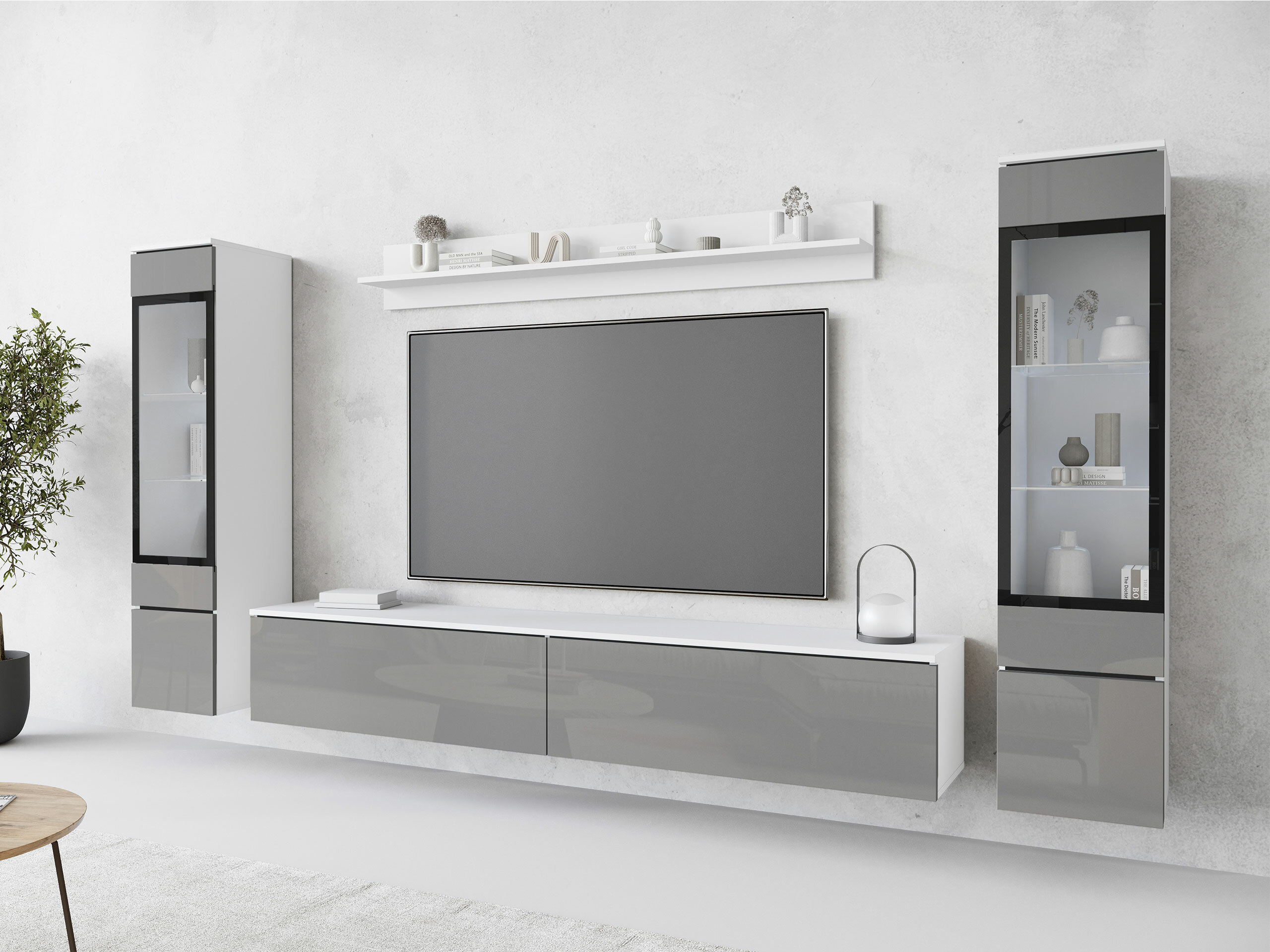 Stuemøblersæt Sarasota 126 (Glansfuld grå)