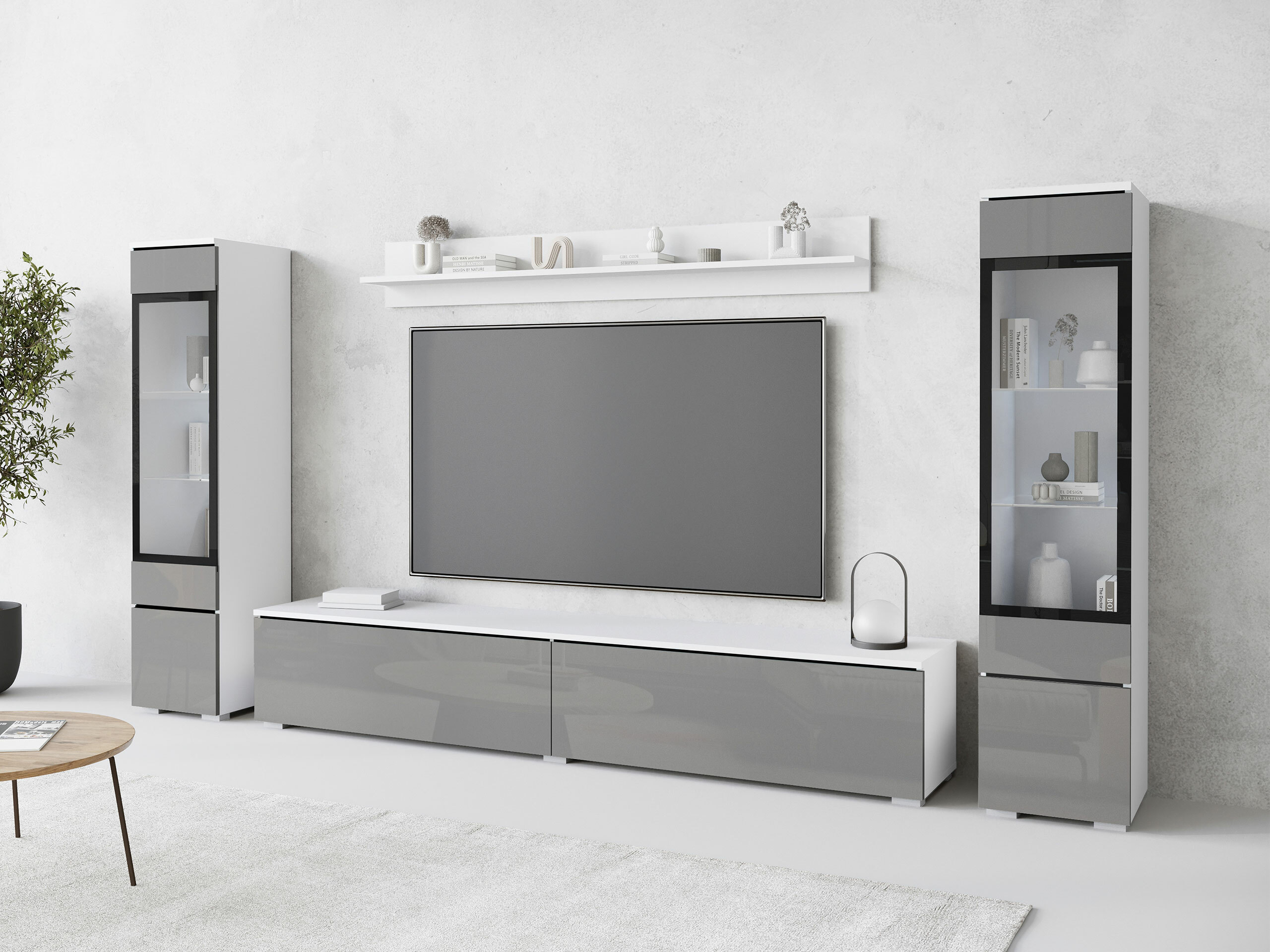 Stuemøblersæt Sarasota 126 (Glansfuld grå)