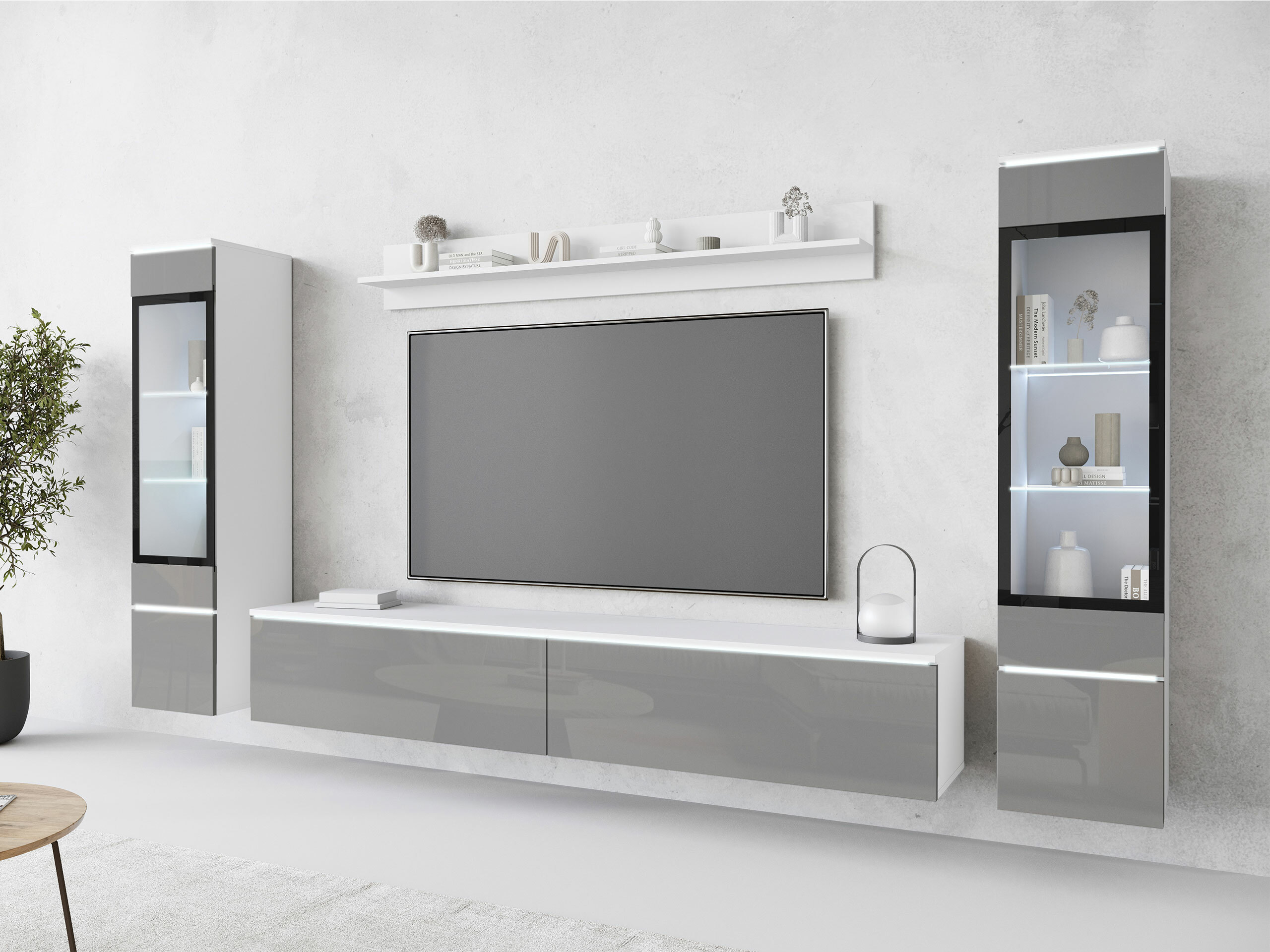 Stuemøblersæt Sarasota 126 (Glansfuld grå)