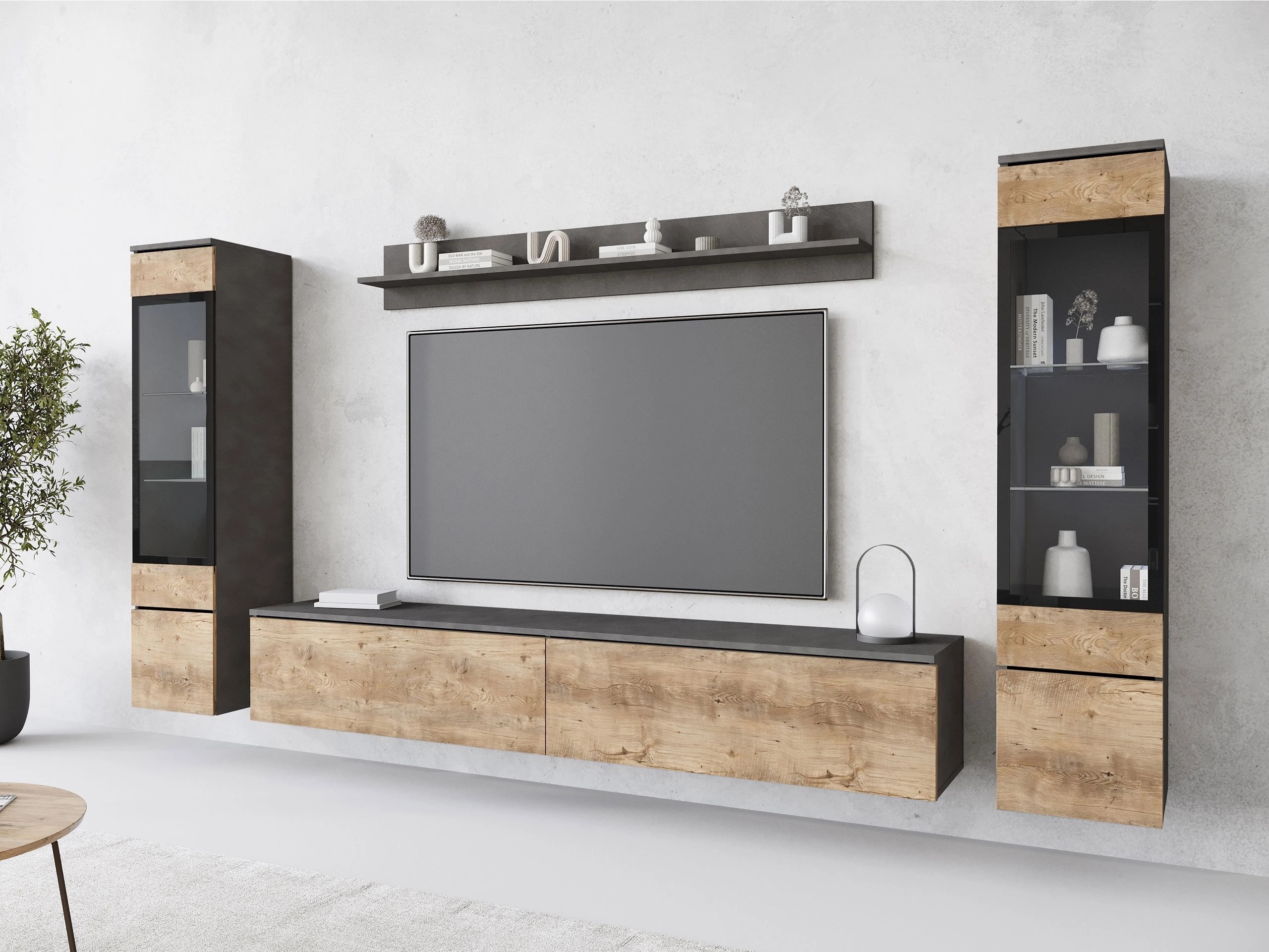 Stuemøblersæt Sarasota 126 (Matera grå + Kastanje)