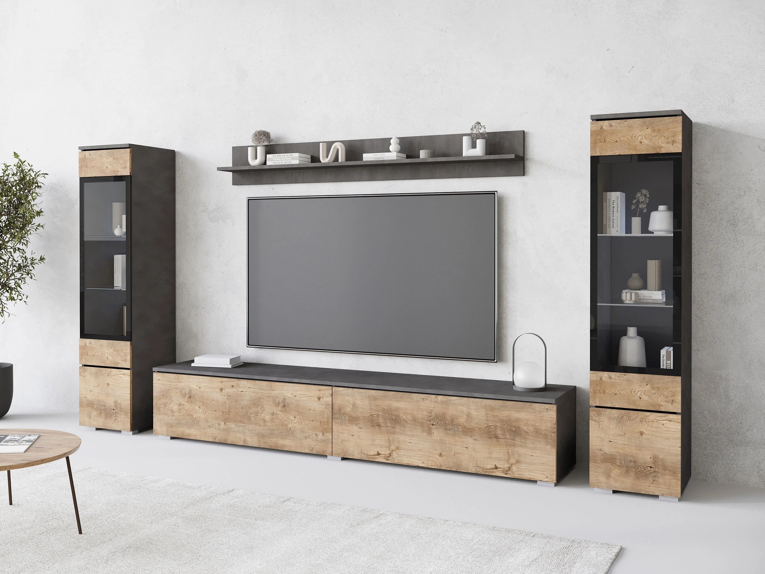 Stuemøblersæt Sarasota 126 (Matera grå + Kastanje)