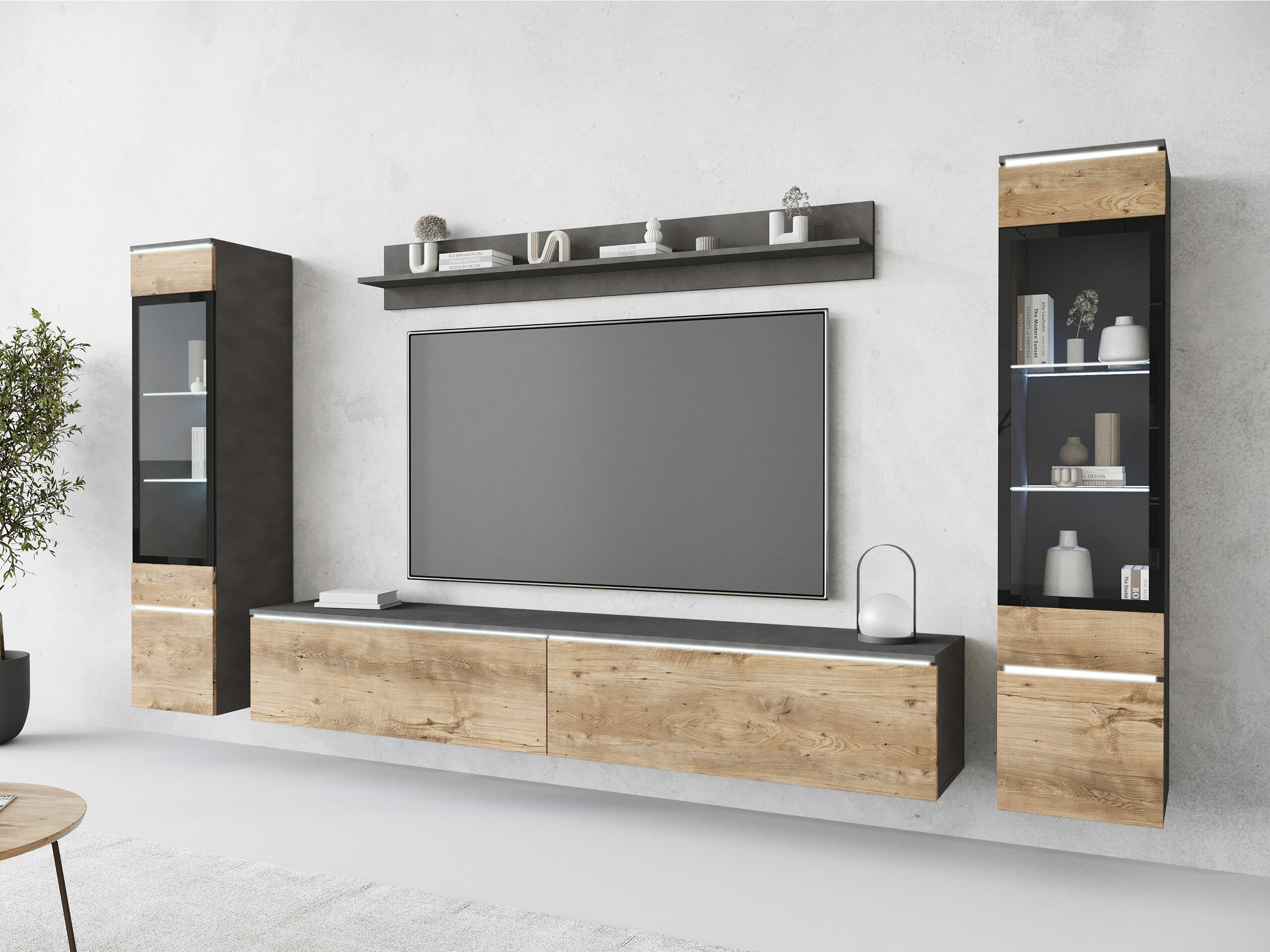 Stuemøblersæt Sarasota 126 (Matera grå + Kastanje)