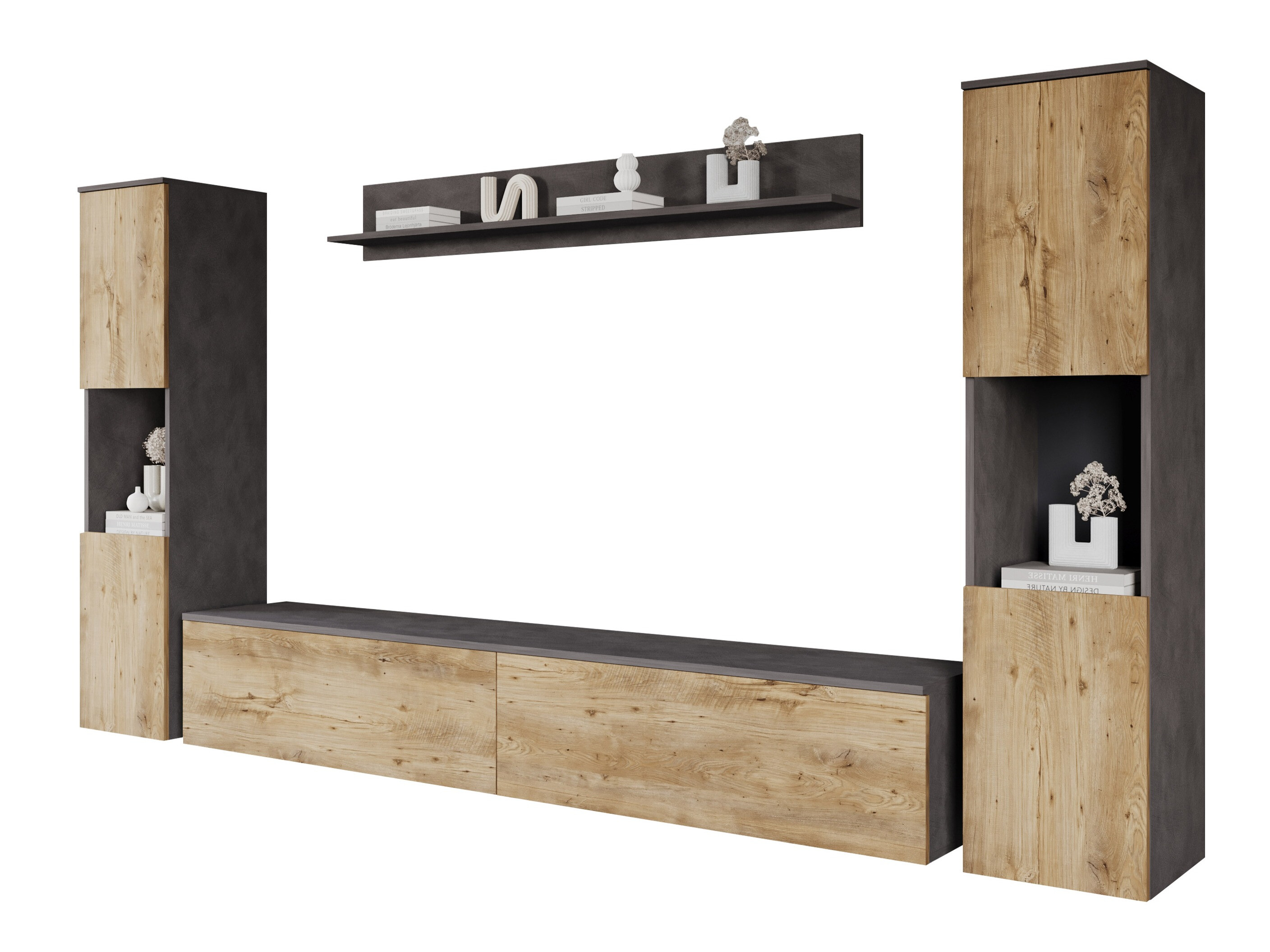 Stuemøblersæt Sarasota 131 (Matera grå + Kastanje)